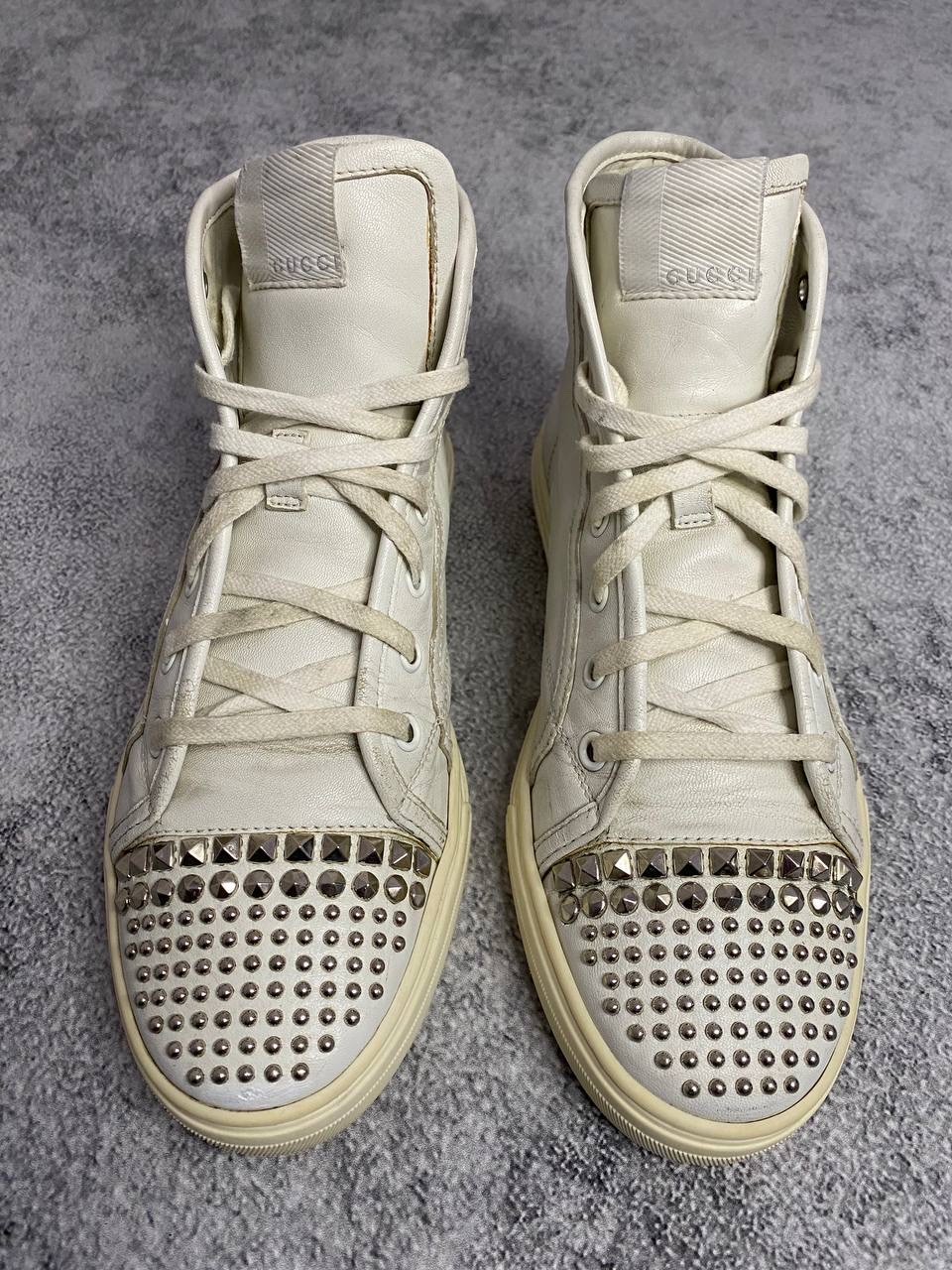 Gucci Studded Toe Leather High-Top White, миниатюра 5
