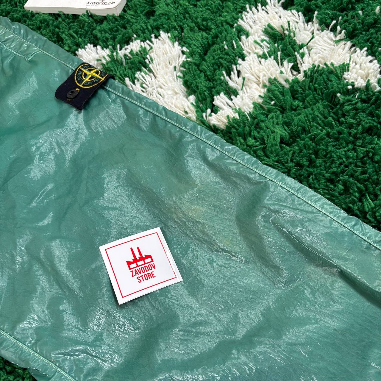 Stone Island x Supreme Liquid Silk Cotton Trousers Aqua Blue, миниатюра 6