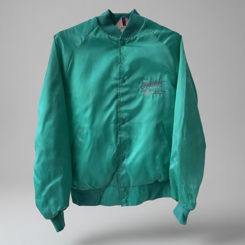 WestArk 1980-90 Vintage Chevrolet Satin Varsity Bomber Jacket, миниатюра 1