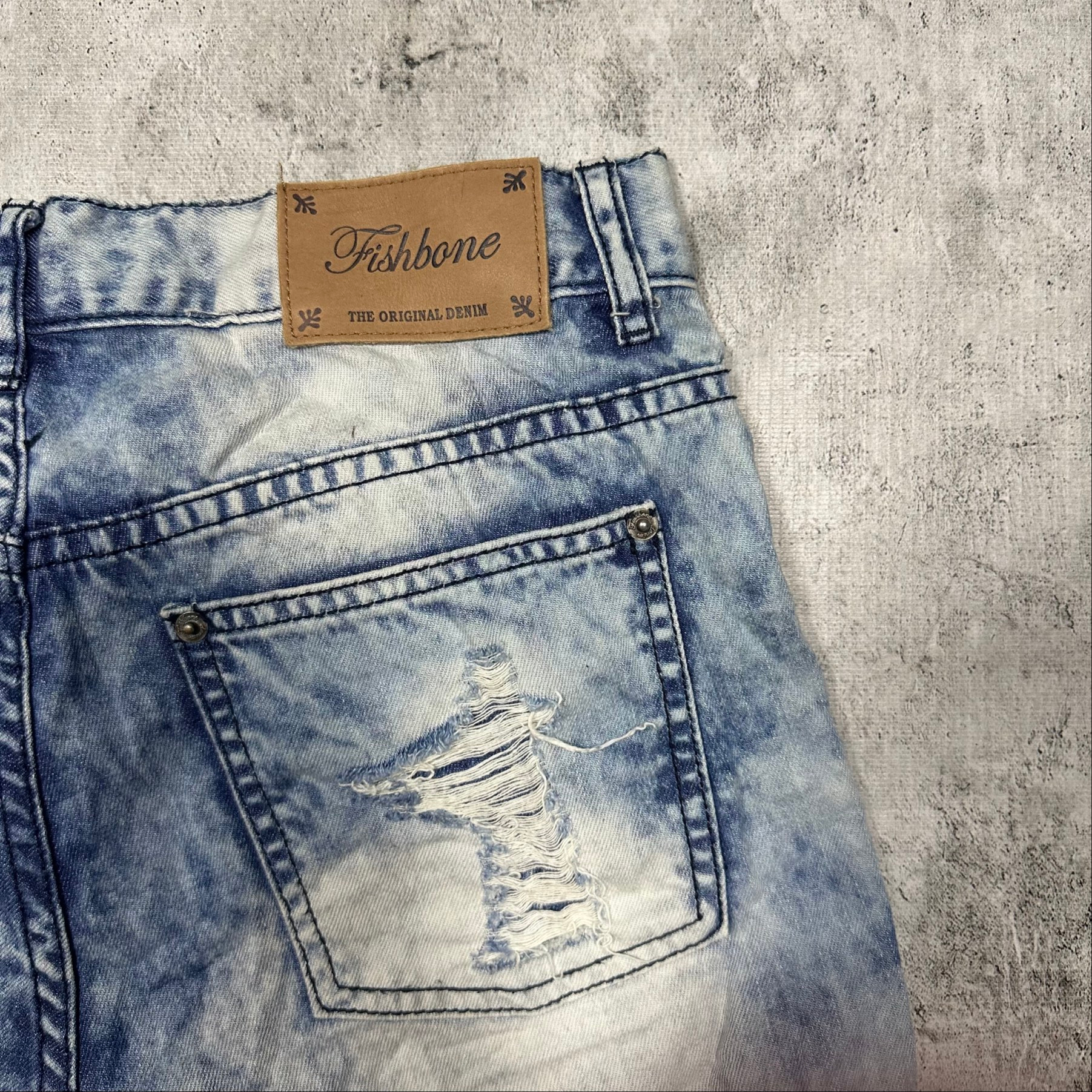 Fishbone Mini skirt shorts denim USA flag, миниатюра 10