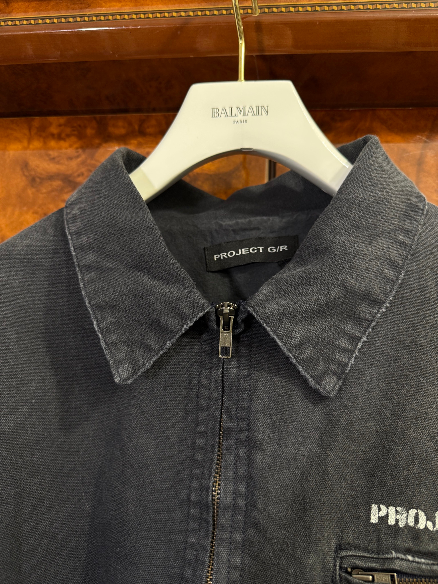 Project G/R Distressed Canvas Blue Work Jacket, миниатюра 4