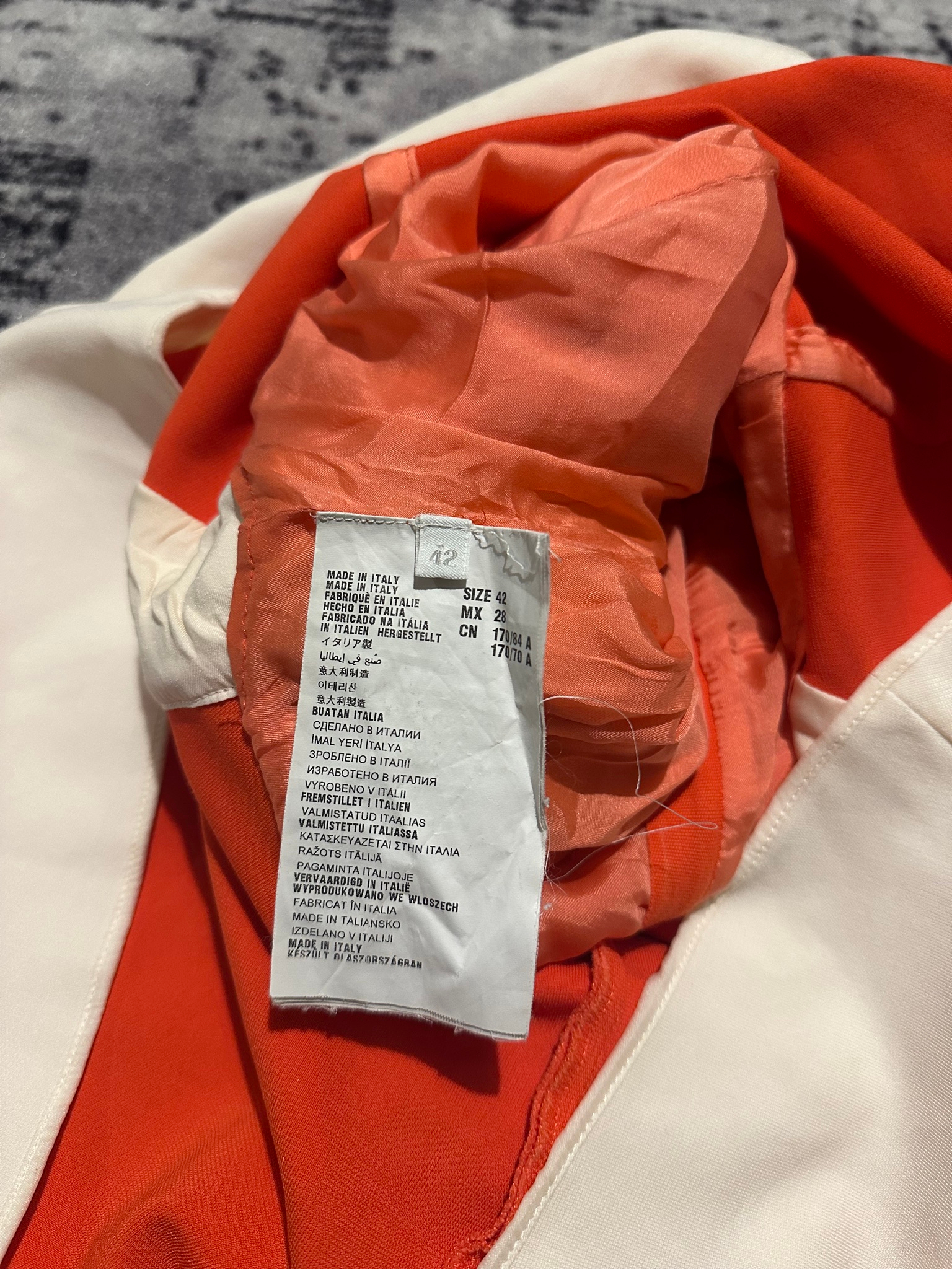 Prada Orange/White Crepe Sleeveless Dress SS12, миниатюра 7