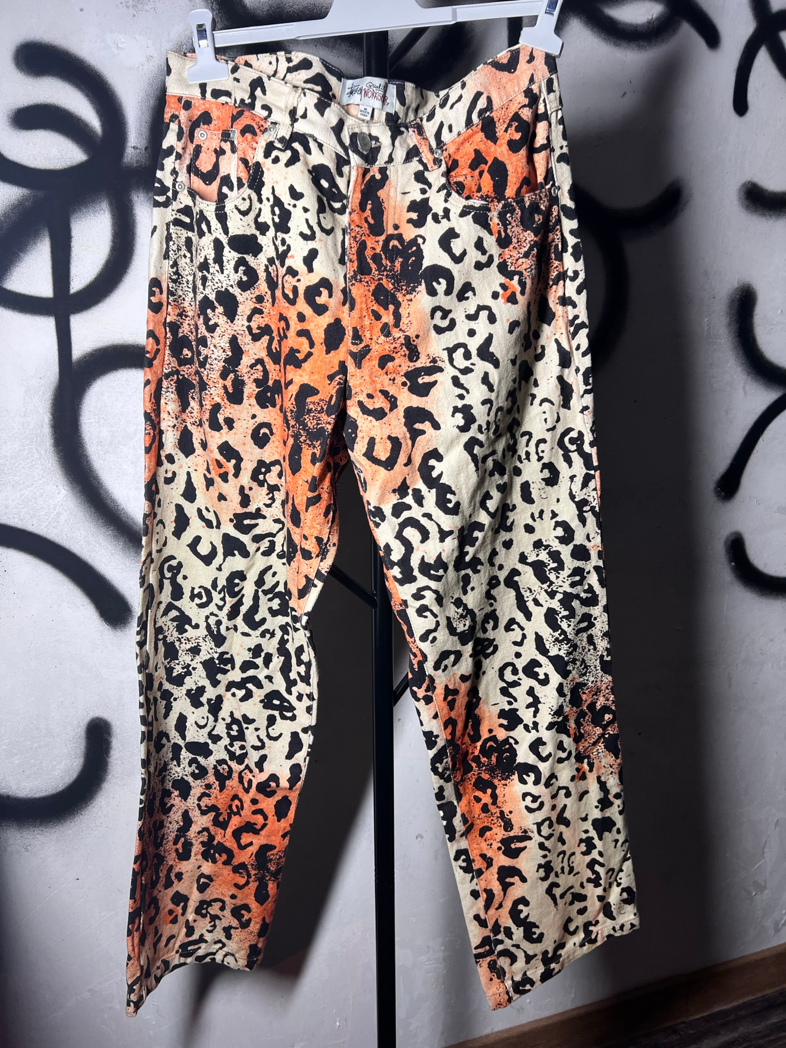 Stussy Jeans Leopard Stencil Canvas Big O’l, миниатюра 1