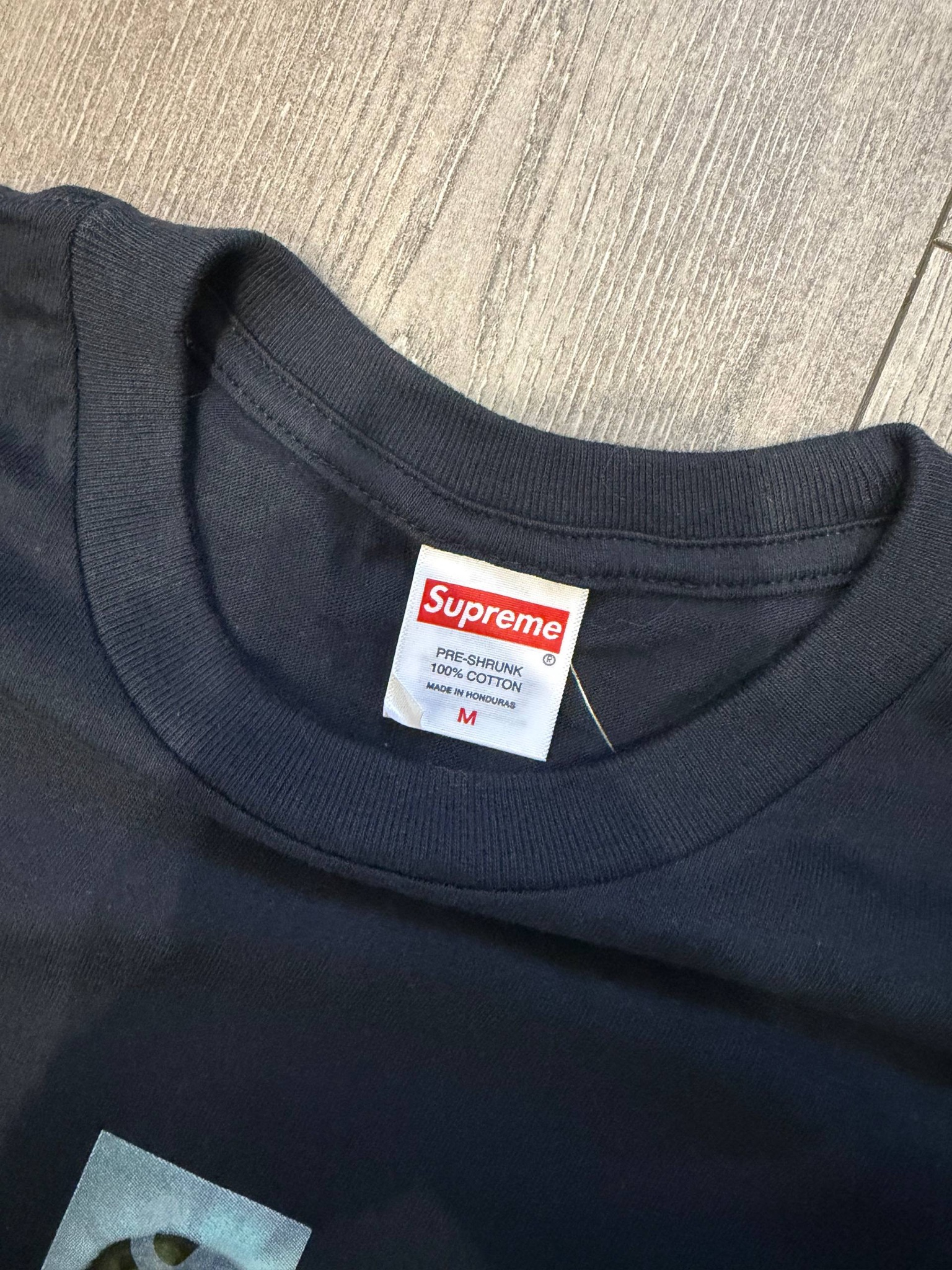 Supreme Prayer Card Box Logo Tee Navy, миниатюра 3