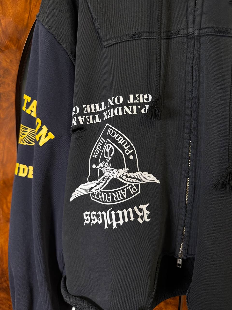 Protocol Index UPSIDE DOWN Black Zip Hoodie, миниатюра 5
