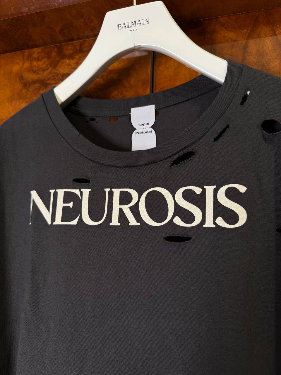 Protocol Index NEUROSIS Distressed Black T-shirt, миниатюра 3