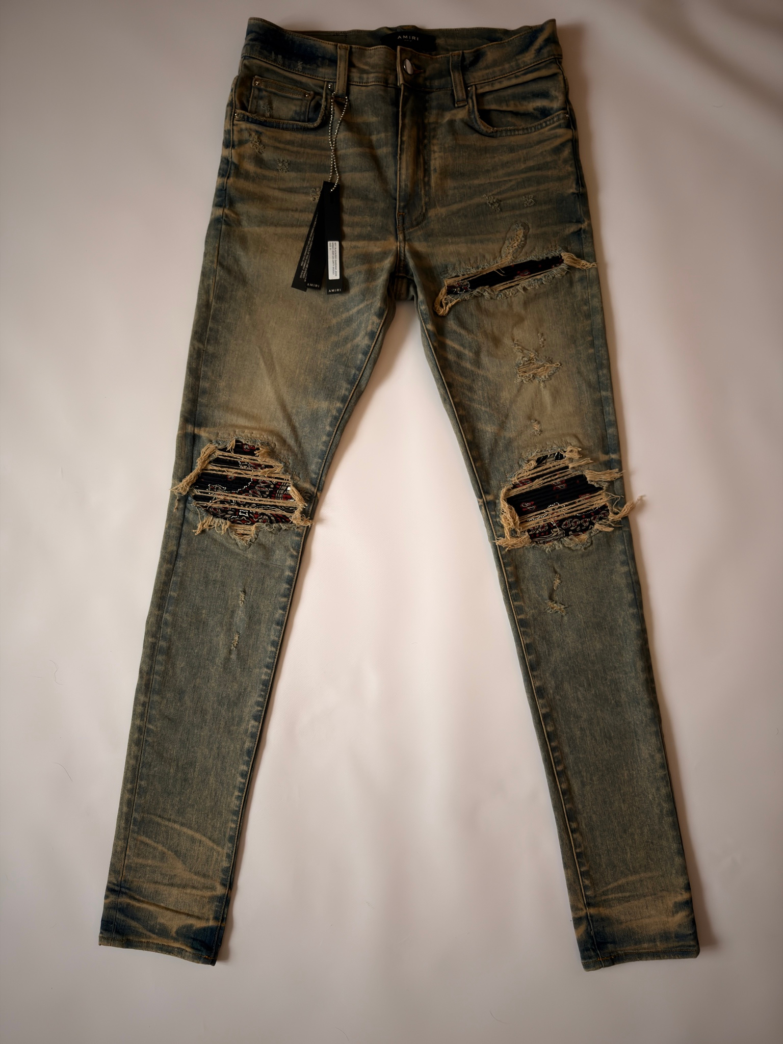 Amiri Mx1 Black/Red Bandana Dirty Indigo, миниатюра 1