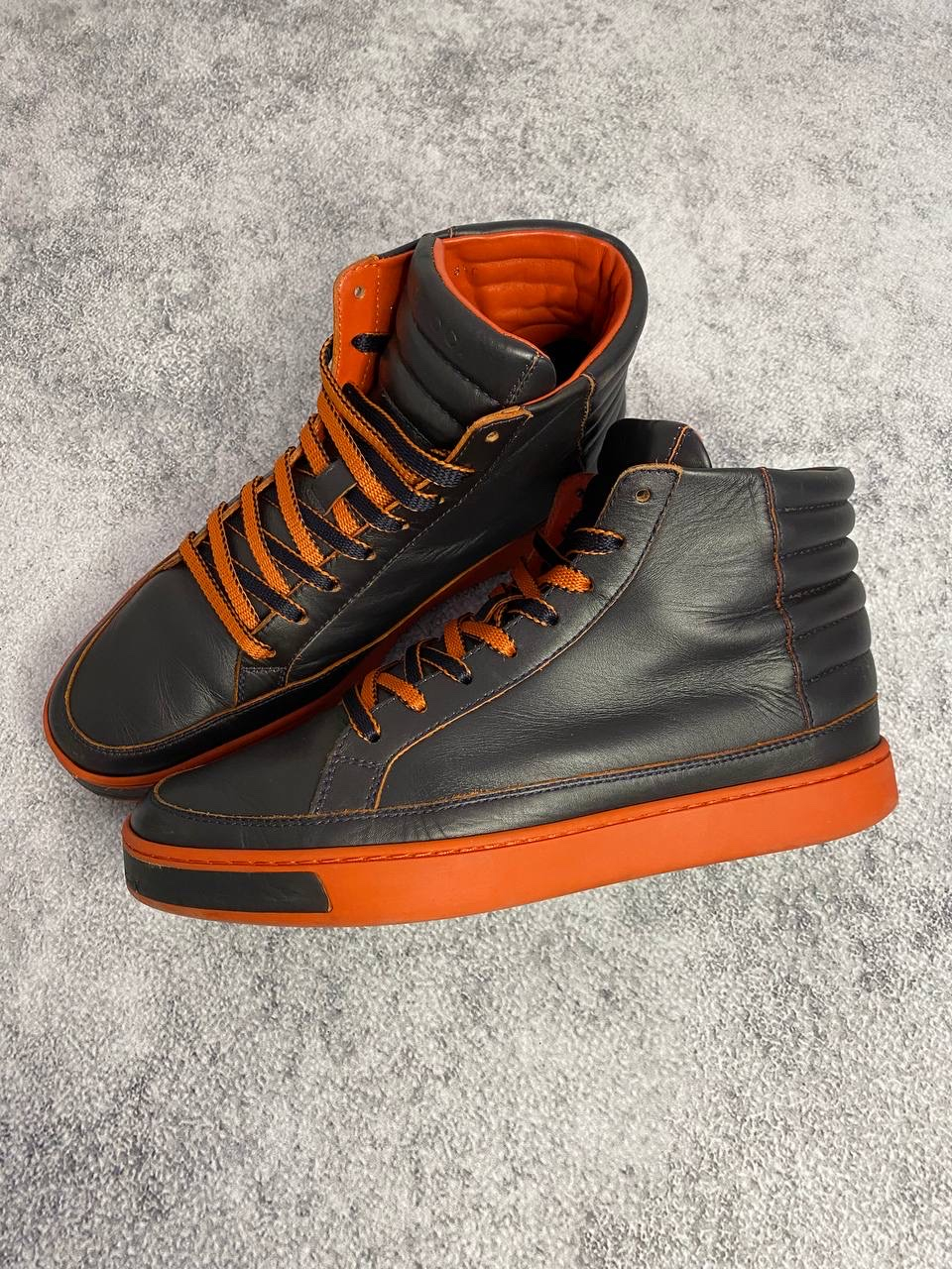 Gucci Gucci Leather High-Top Sneakers 'Black/Orange', миниатюра 2