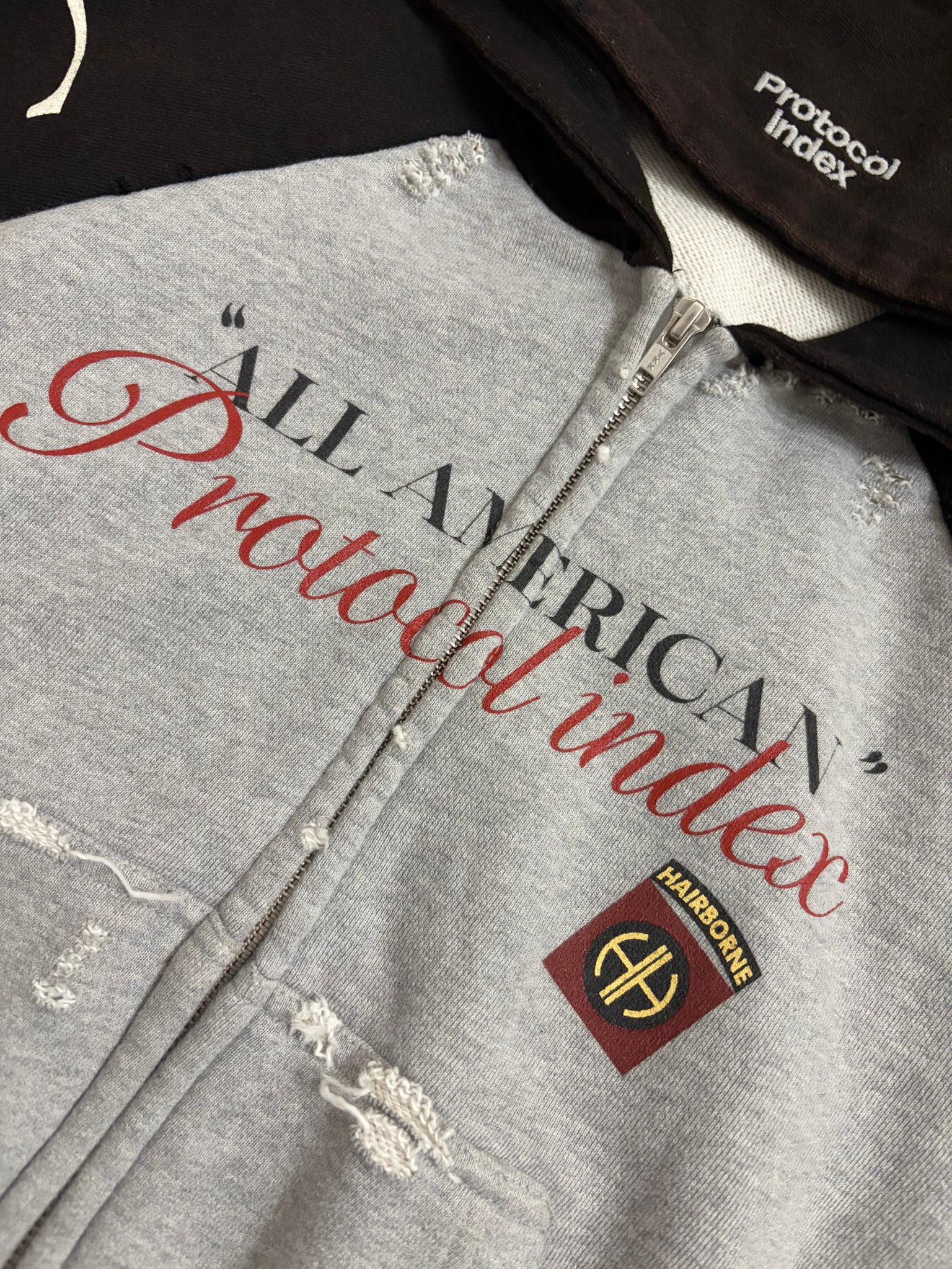 Protocol Index RECONSTRUCTED TIGHT FIT ZIP HOODIE, миниатюра 5