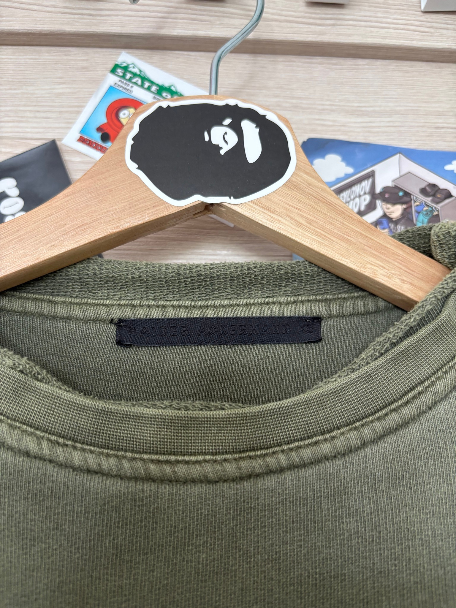 Haider Ackermann Khaki Green Cotton Sweatshirt, миниатюра 3