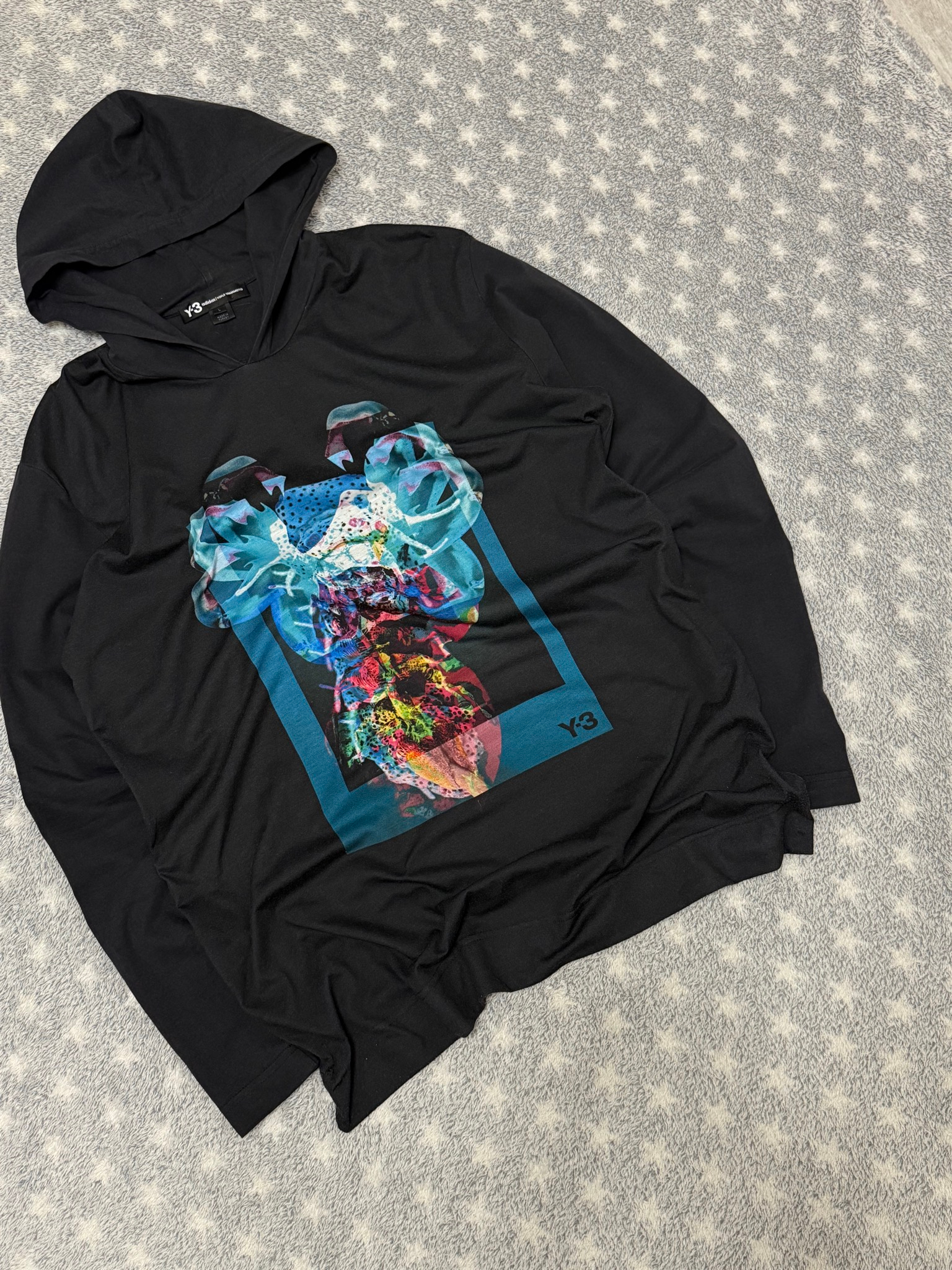 Y-3 Yohji Yamamoto Abstract graphic hoodie, миниатюра 2