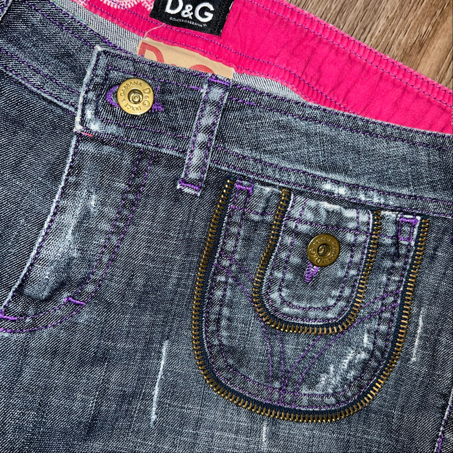 Dolce & Gabbana Vintage Low Rise Zip Up Jeans, миниатюра 5