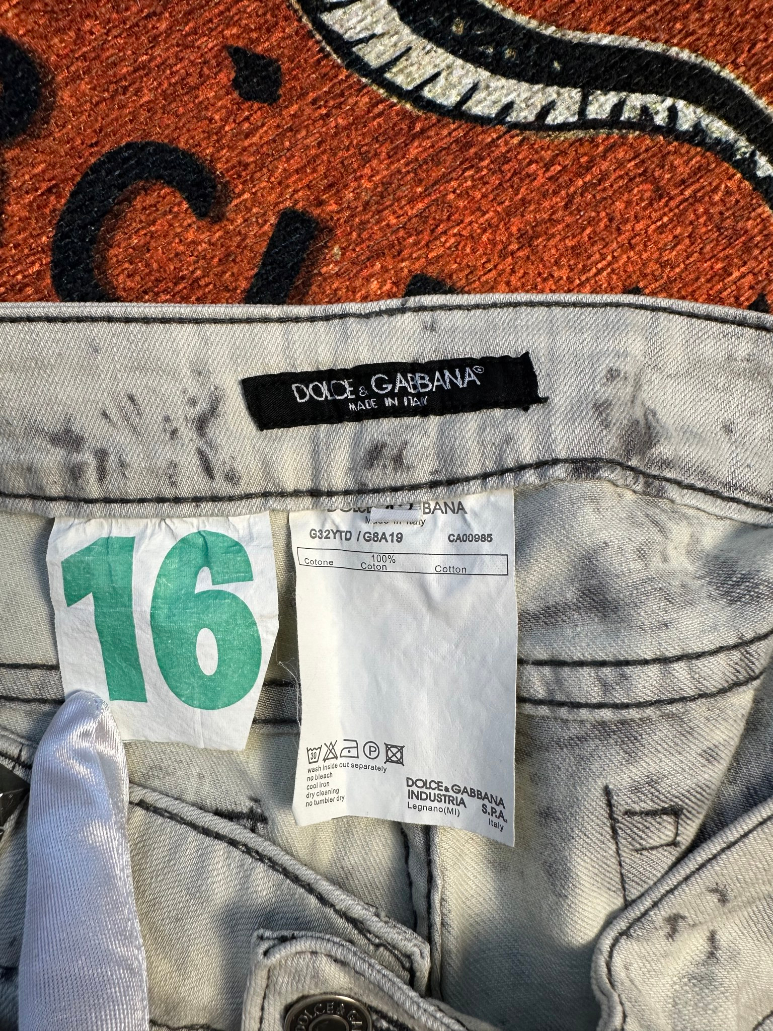 Dolce & Gabbana Gray/White Tie-Dye (Paint-Splatter), миниатюра 5