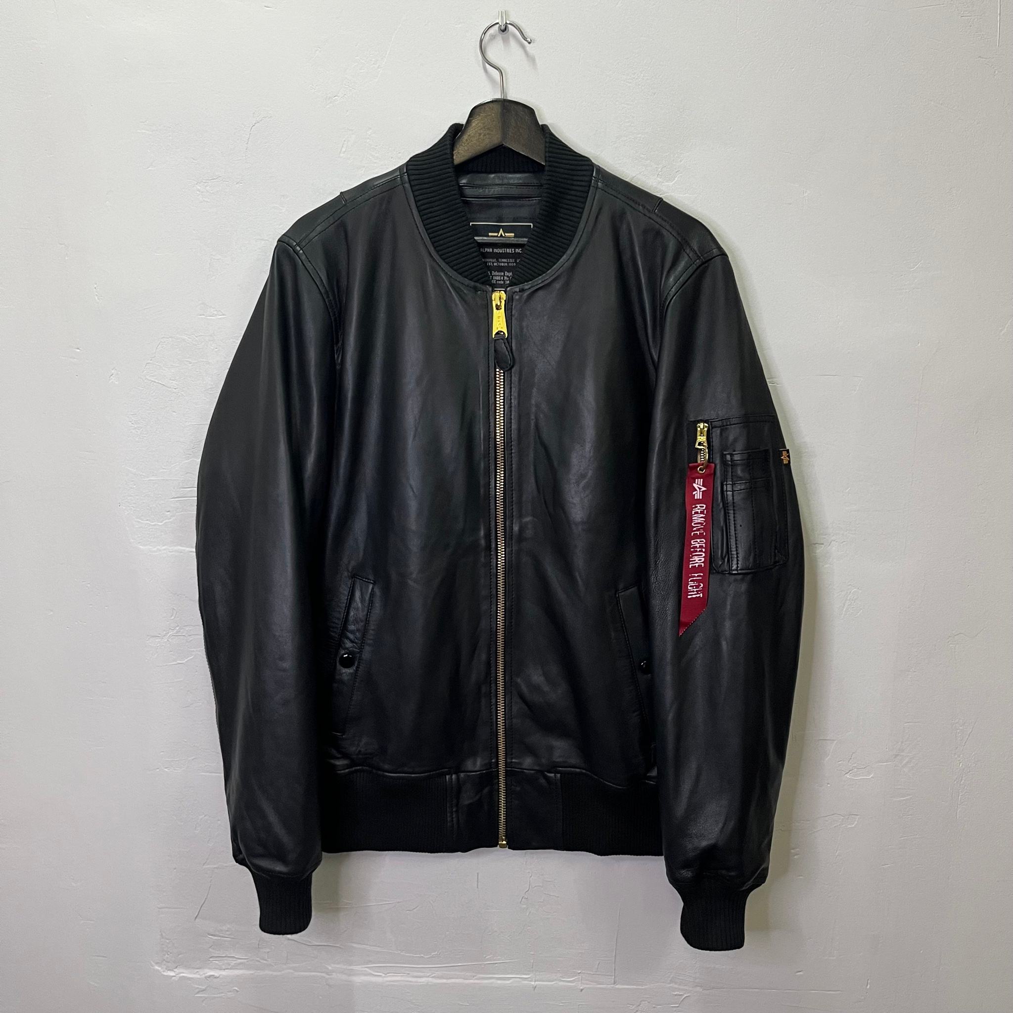 Alpha Industries Leather MA-1 Bomber Jacket, миниатюра 1