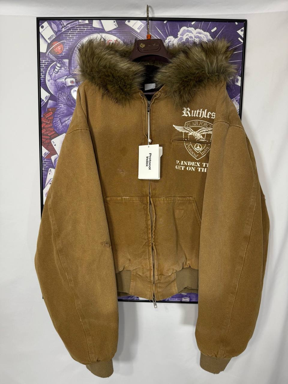 Protocol Index Detachable Fur Hooded Work Jacket, миниатюра 1