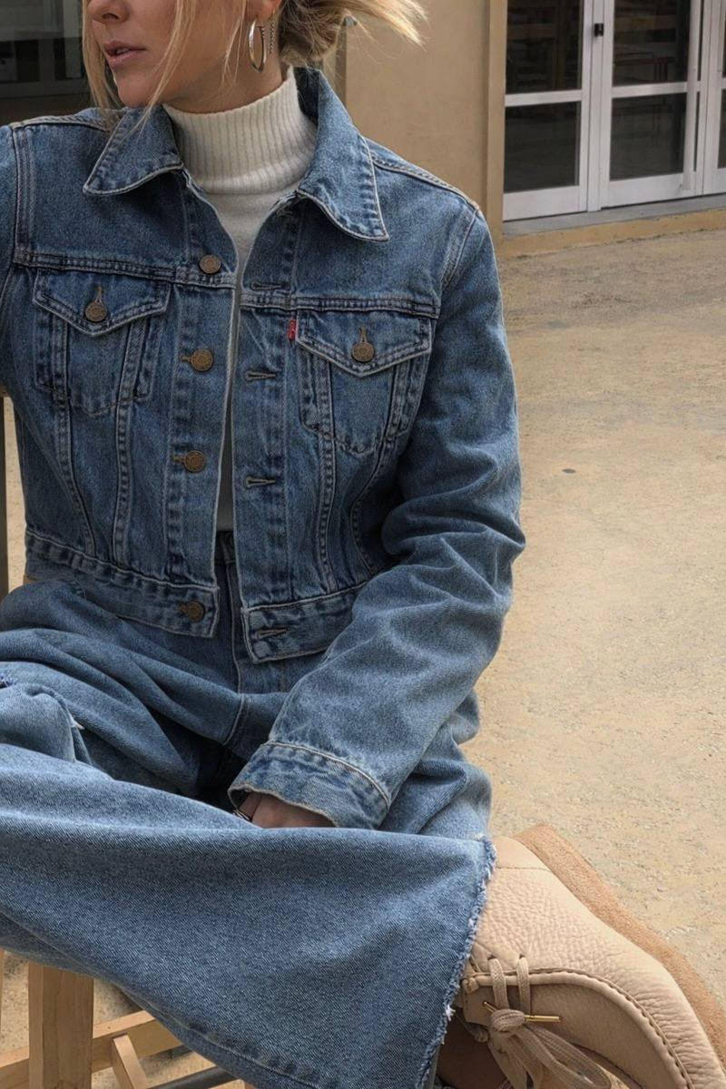 Levi's 2000s Vintage Women Denim Trucker Jacket, миниатюра 6