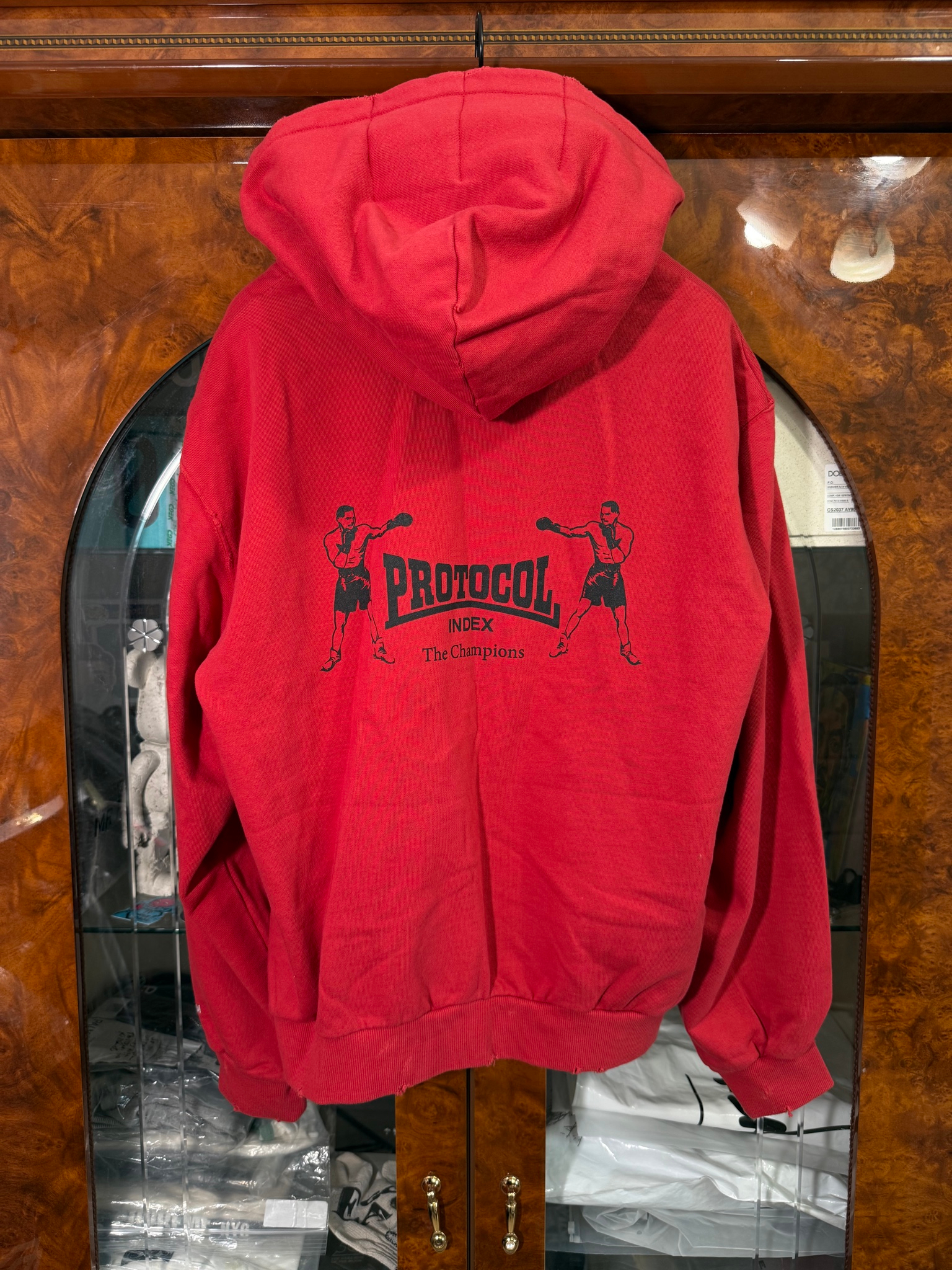 Protocol Index Terry Towel Red Zip Hoodie, миниатюра 3