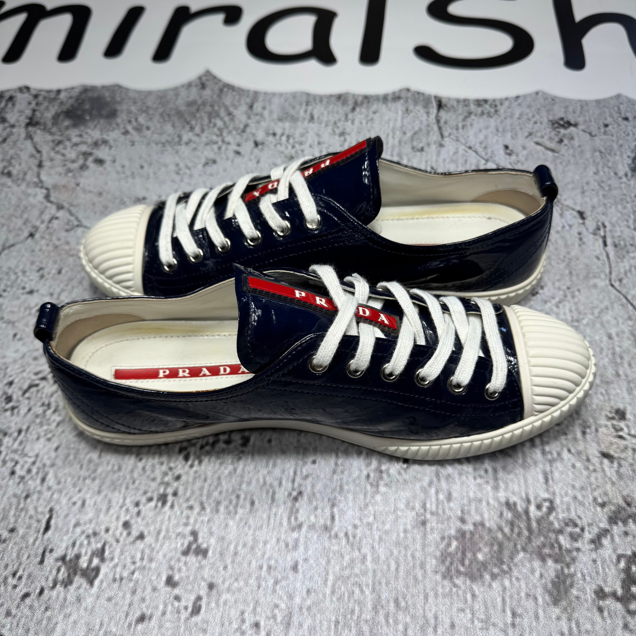 Prada Rubber Cap-Toe Low Sneakers, миниатюра 2