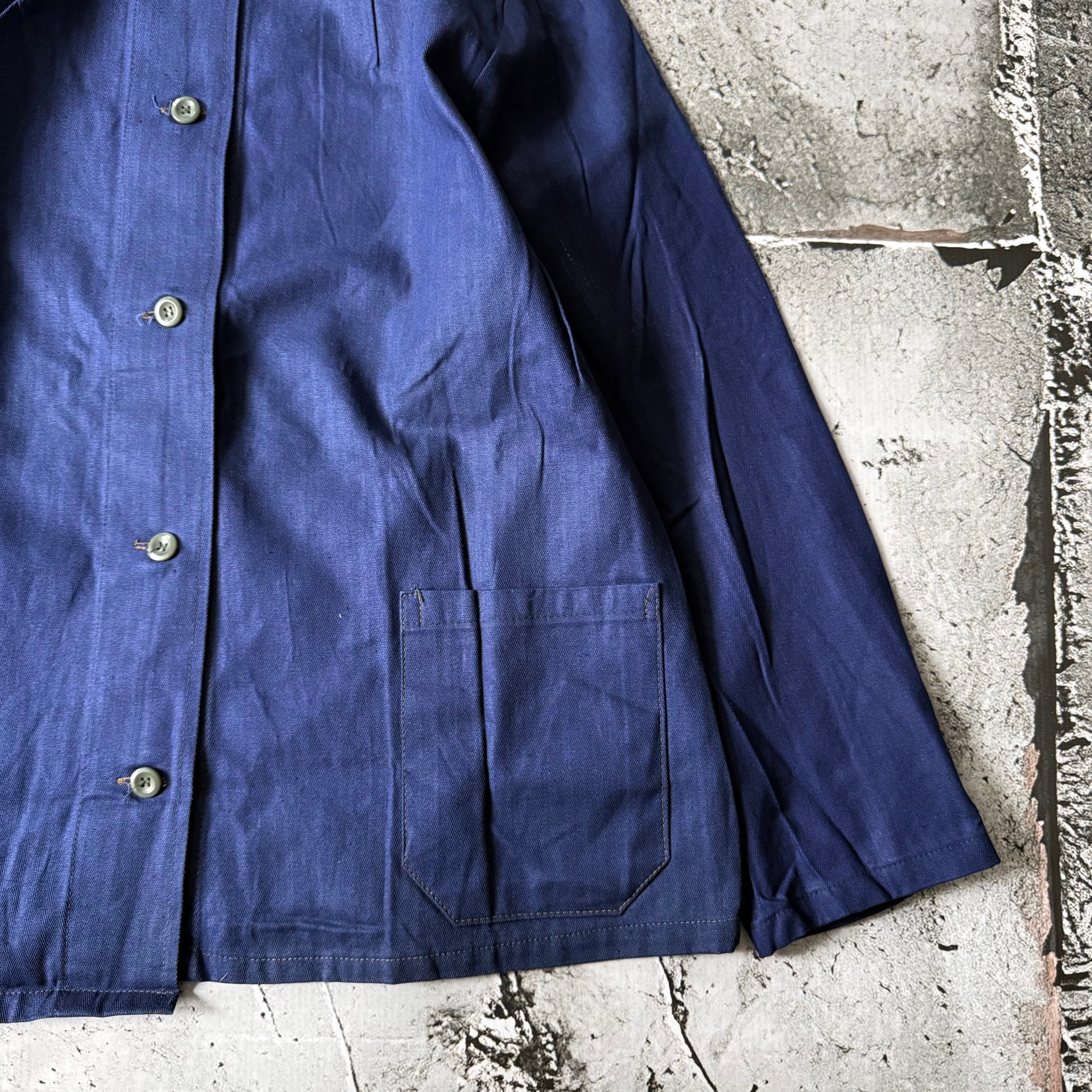HBT 1970-80s Vintage Czech Blue Work Chore Jacket, миниатюра 5
