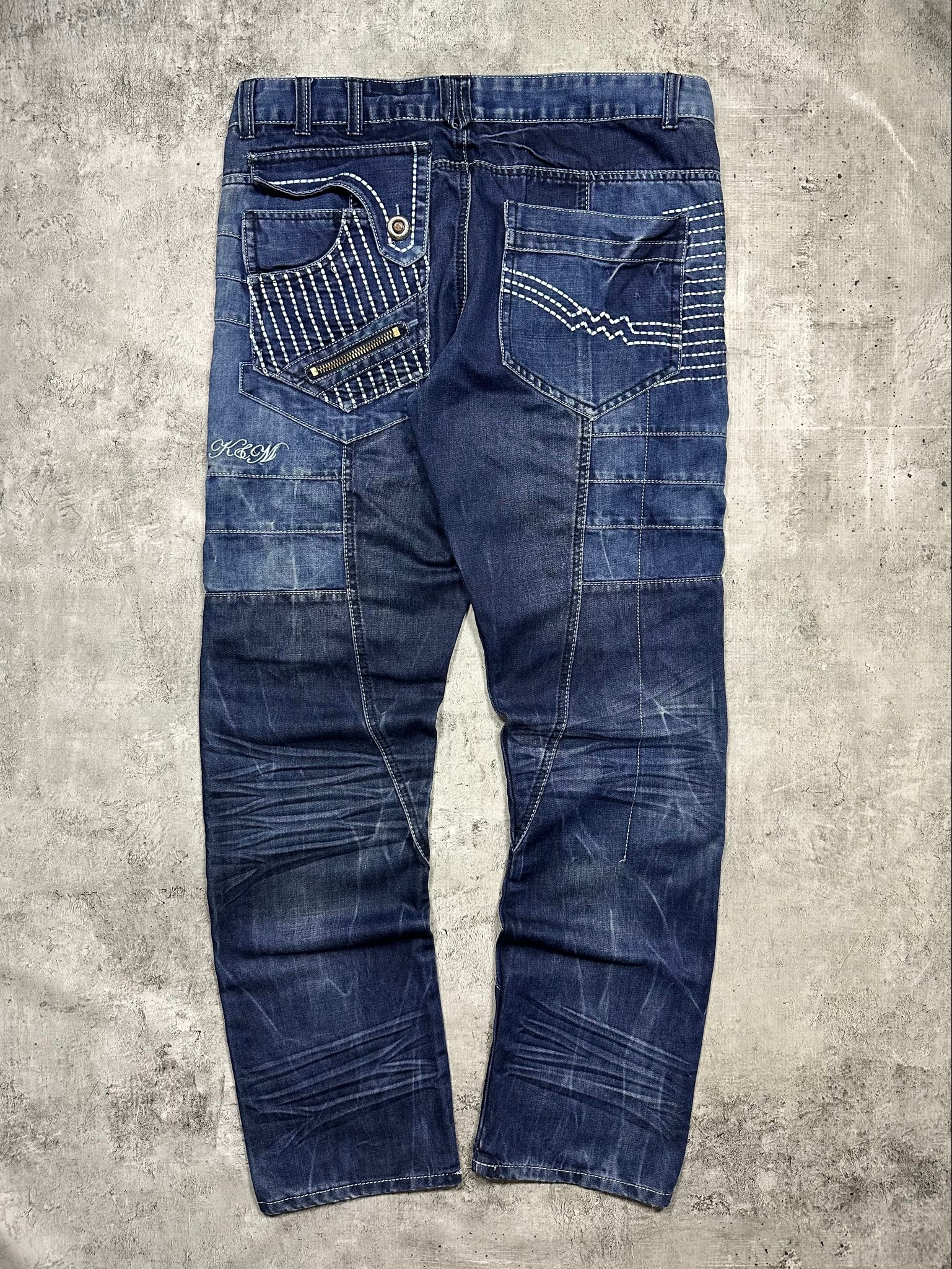 Kosmo Lupo Vintage japrag distressed dark blue jeans, миниатюра 15