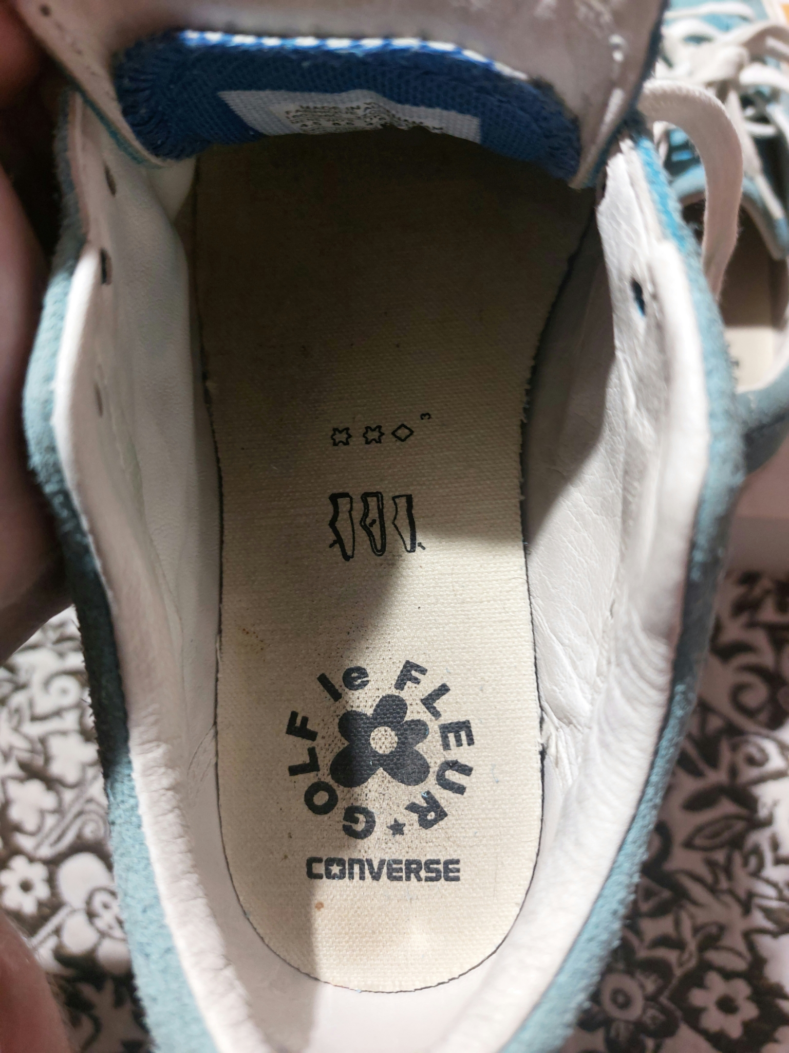 Converse x Golf Le Fleur One Star Ox turquoise suede, миниатюра 4