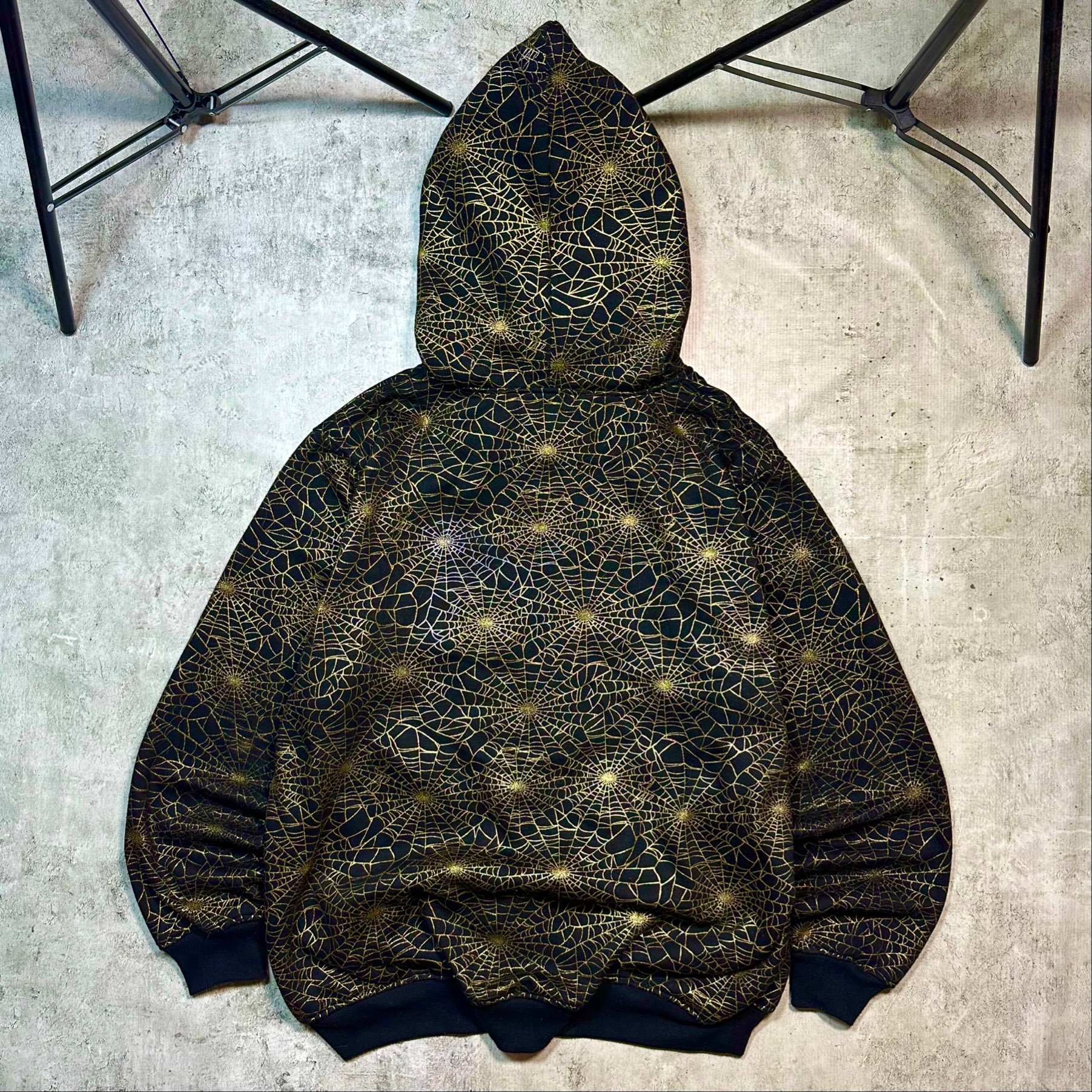 Raw Blue Black gold spider full zip hoodie, миниатюра 2