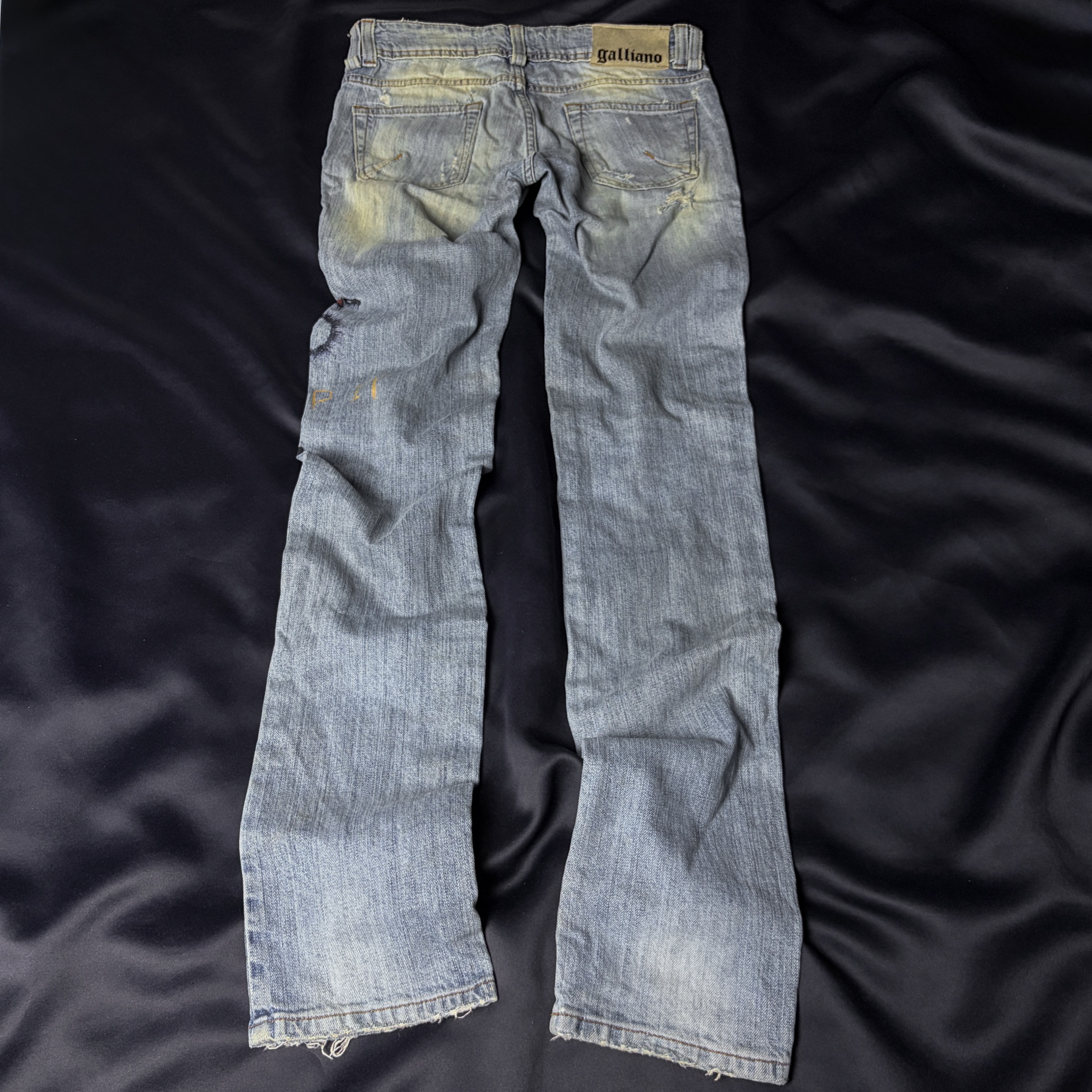 John Galliano Dirty Blue Print-Drawing Jeans, миниатюра 7