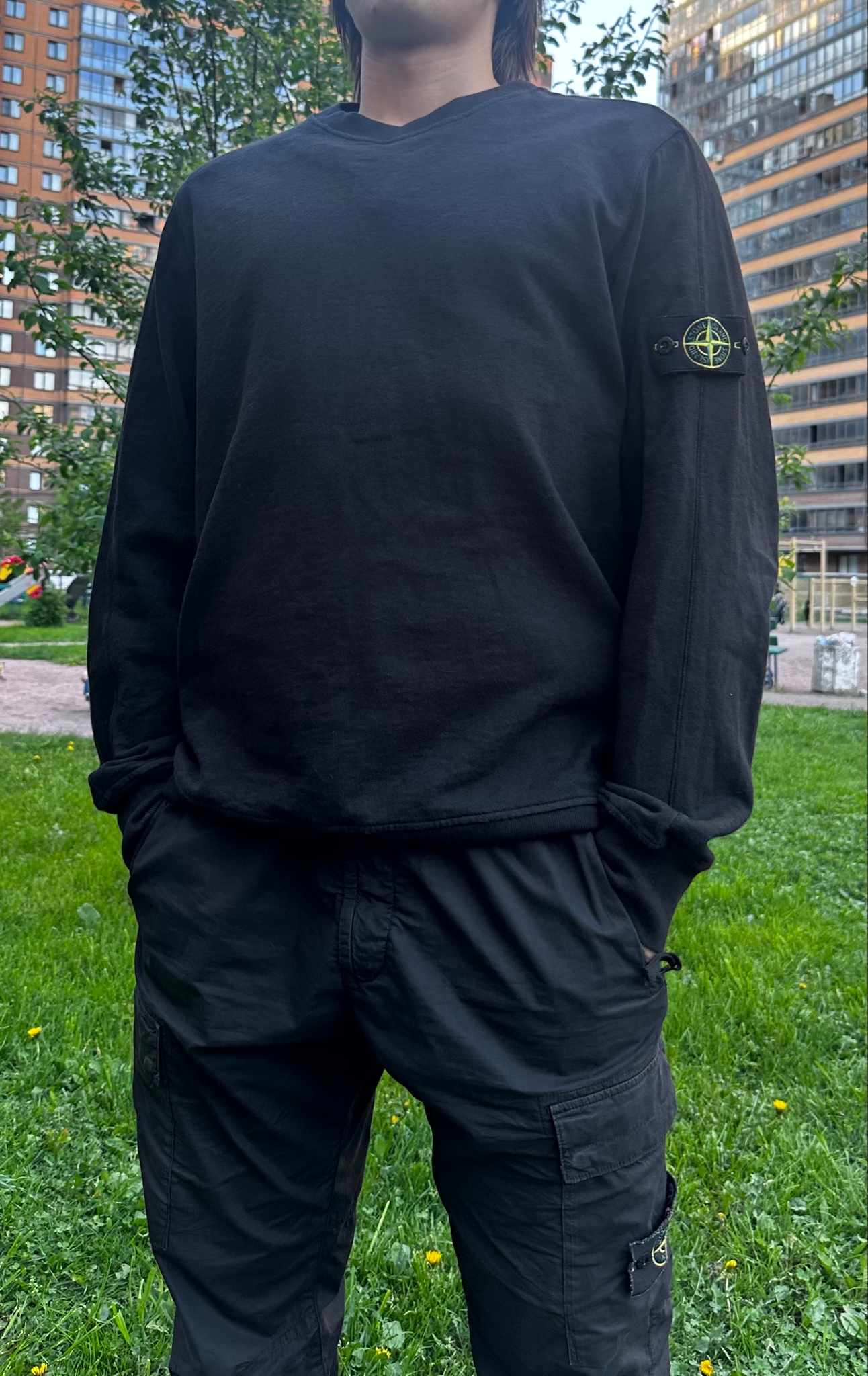 Stone Island Sweatshirt black, миниатюра 1