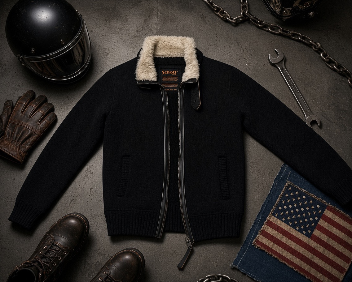 Schott Бомбер Schott NYC с меховым воротником, миниатюра 1