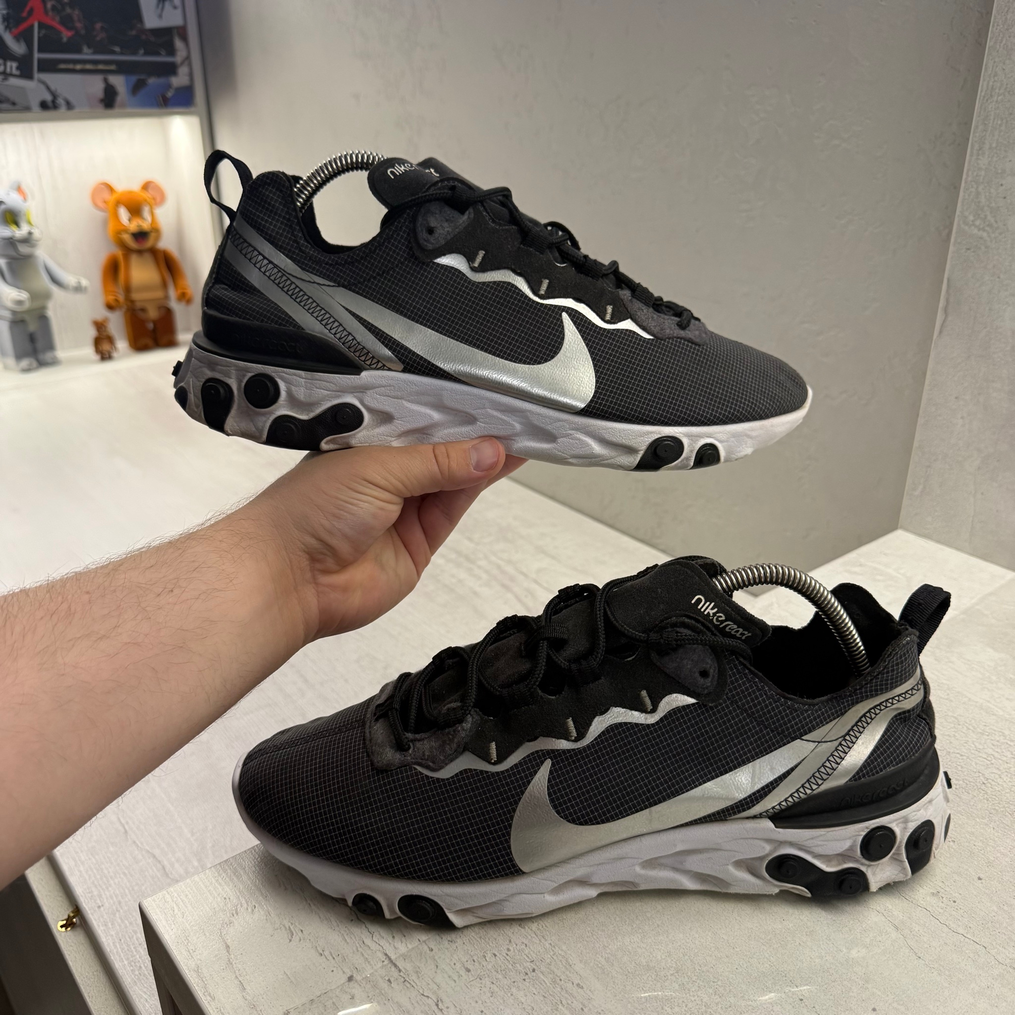 Nike Nike React Element 55 Black Metallic Silver, миниатюра 8