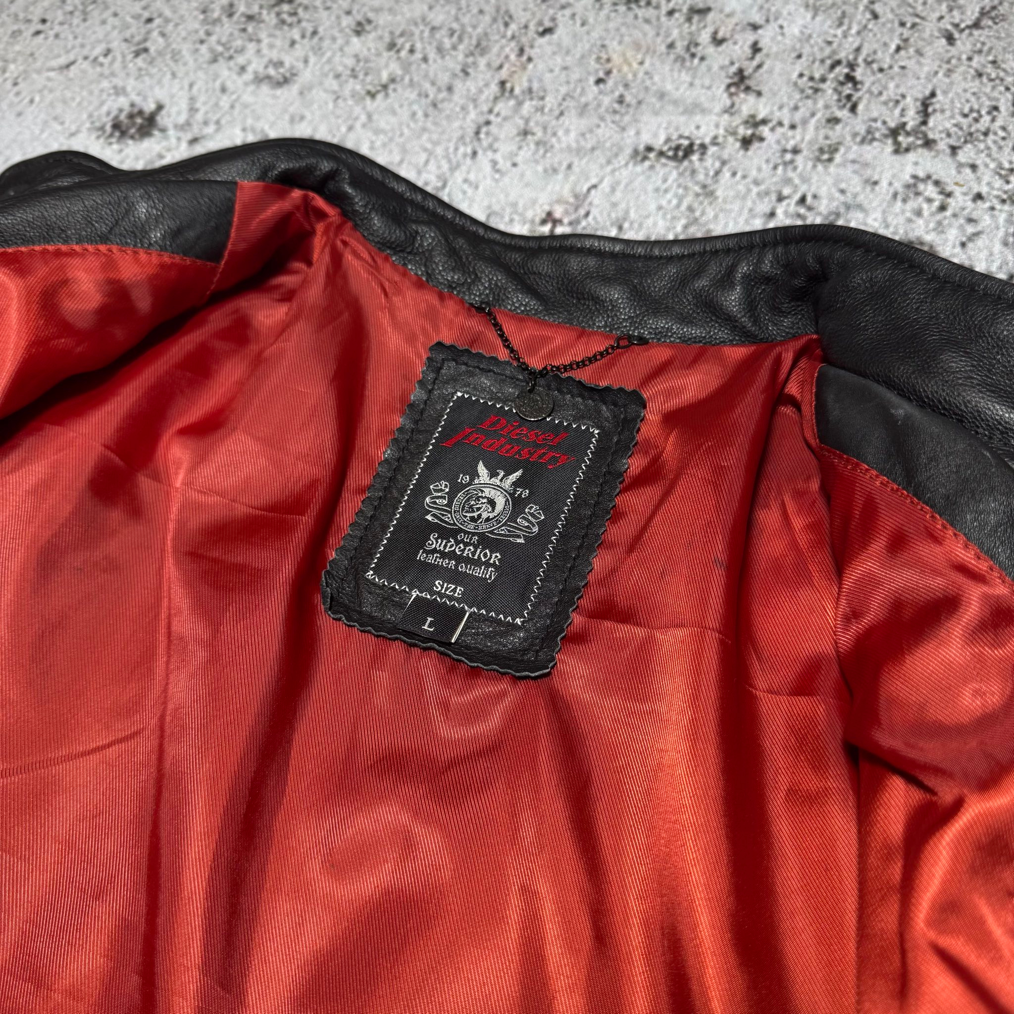 Diesel Leather Jacket Rider Biker, миниатюра 7