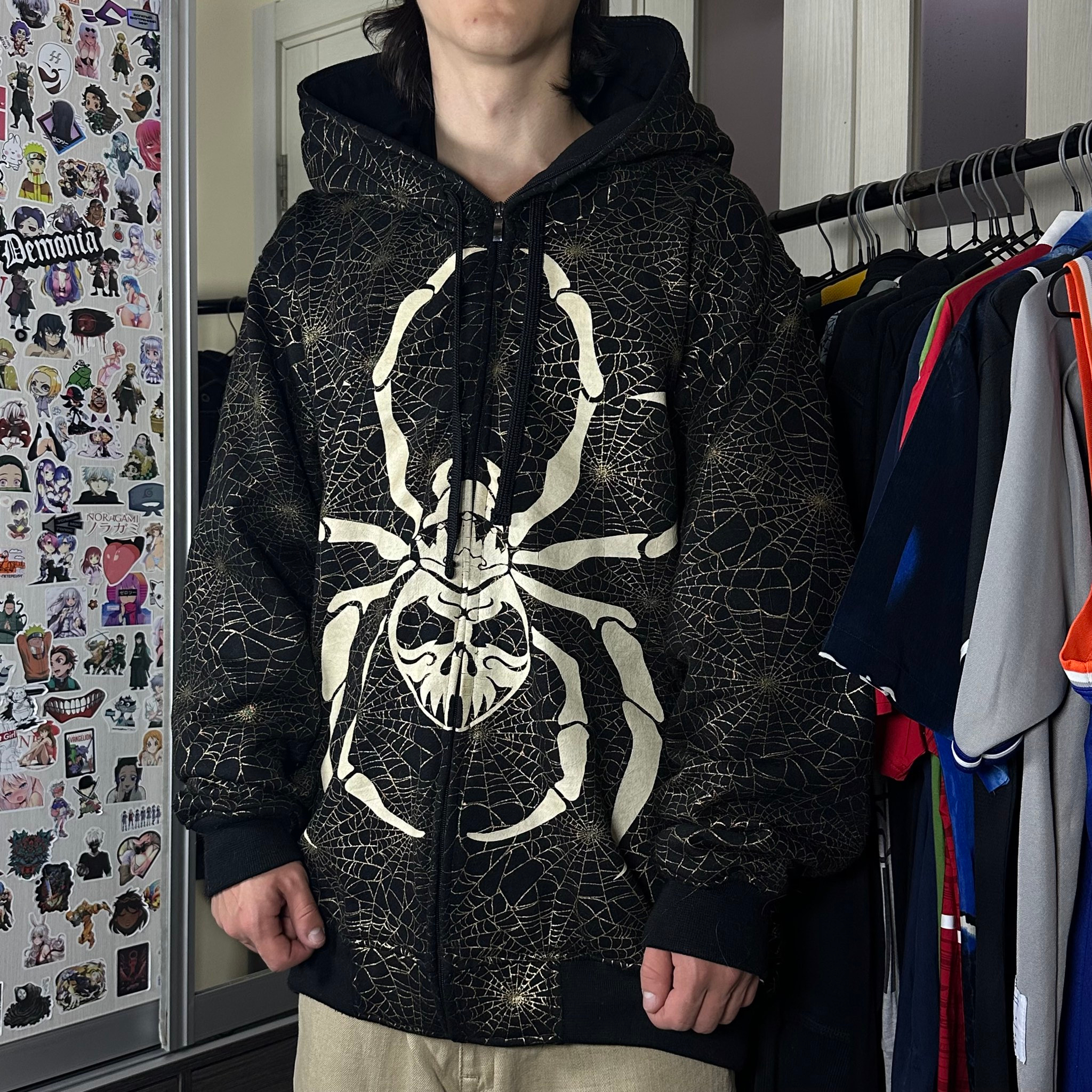 Raw Blue Black gold spider full zip hoodie, миниатюра 11