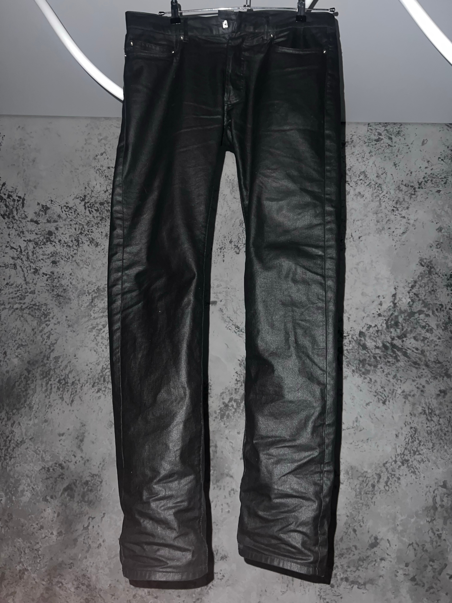 Dior Homme Dior Homme FW07 “Navigate” by Hedi Slimane waxed black jeans, миниатюра 1