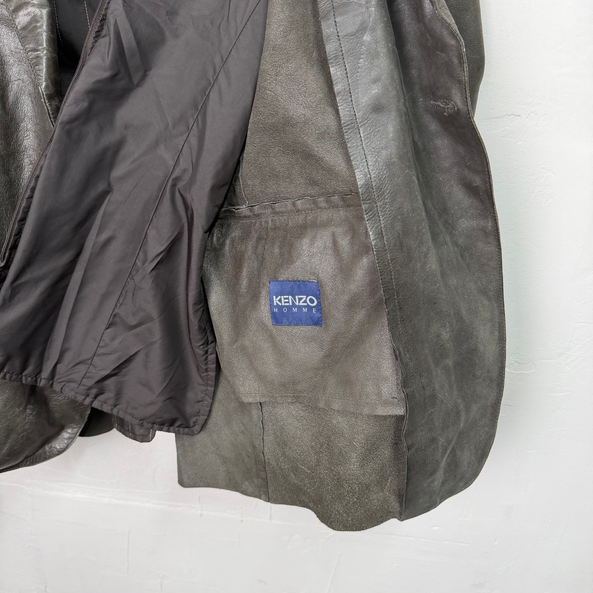 Kenzo Homme Vintage 00’s Leather Jacket, миниатюра 14