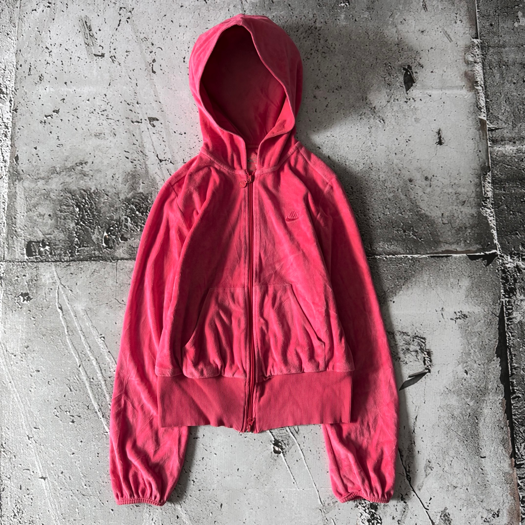 Nike 2000s y2k Vintage Velour Zip Up Hoodie, миниатюра 1