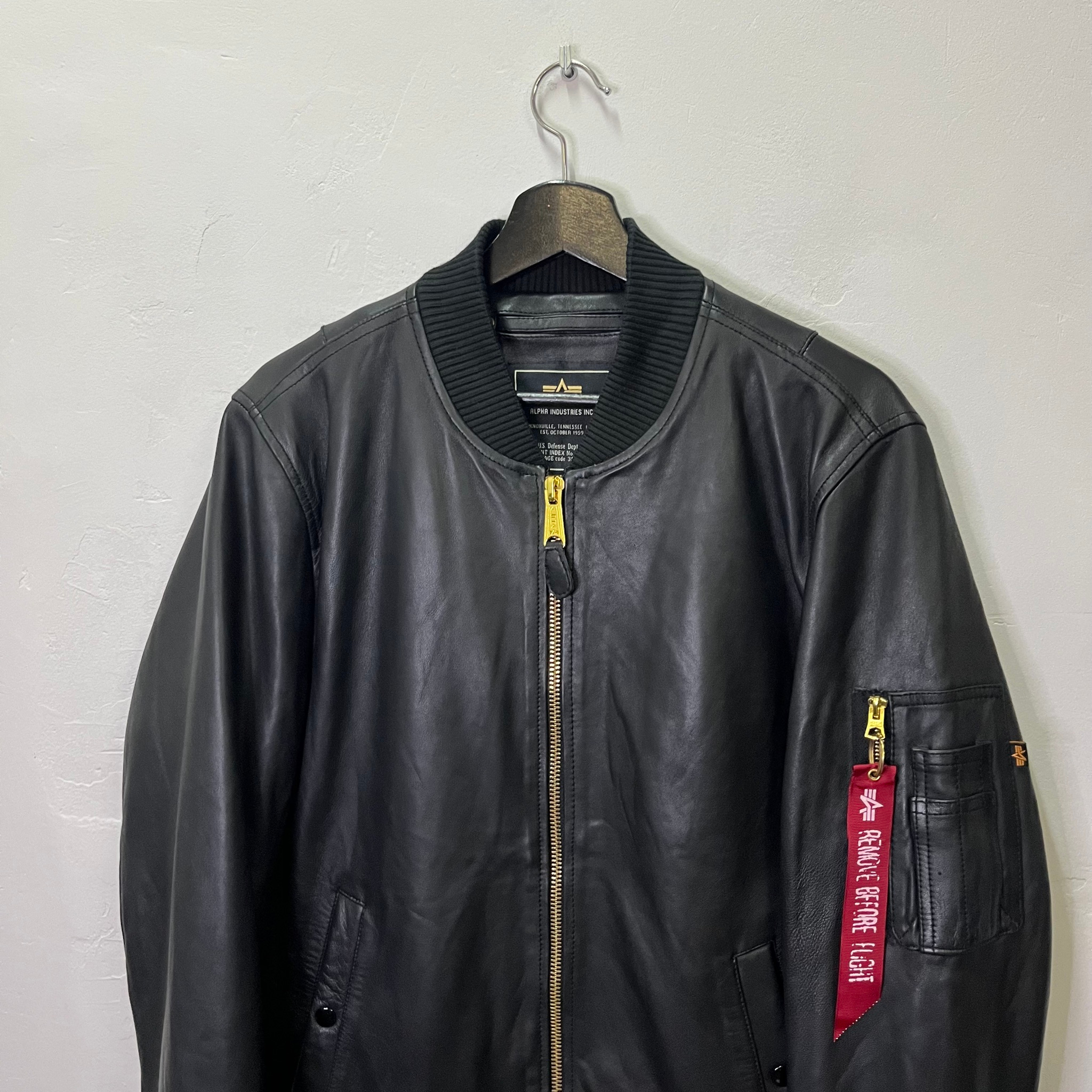 Alpha Industries Leather MA-1 Bomber Jacket, миниатюра 3