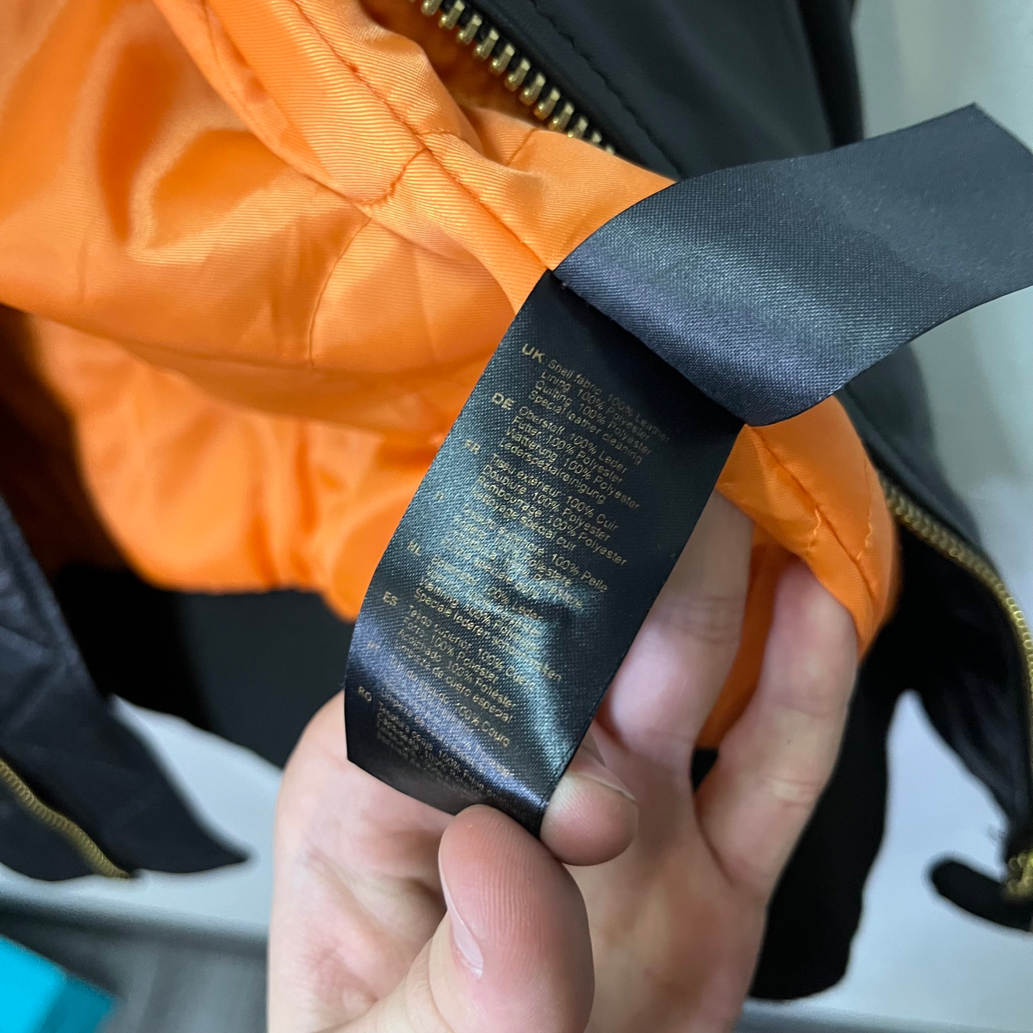Alpha Industries Leather MA-1 Bomber Jacket, миниатюра 10