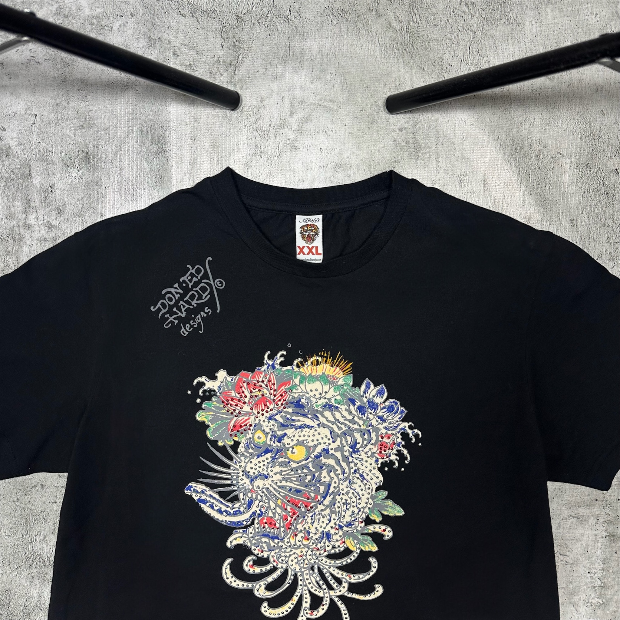 Ed Hardy by Christian Audigier Tiger crystal vintage t-shirt, миниатюра 4