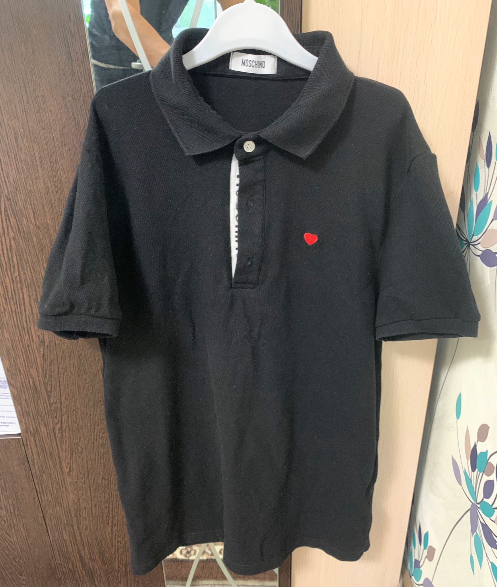 Moschino In Love We Trust Piqué Polo Shirt, миниатюра 1