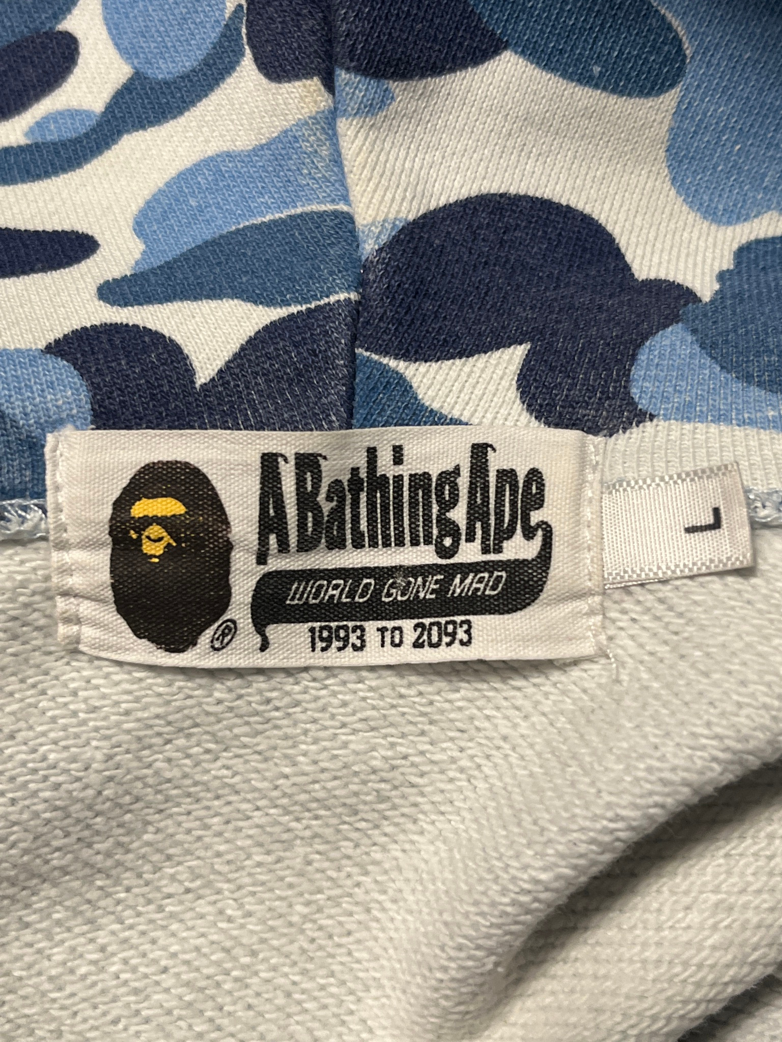 Bape ABC Shark Zip-Hoodie Blue, миниатюра 3