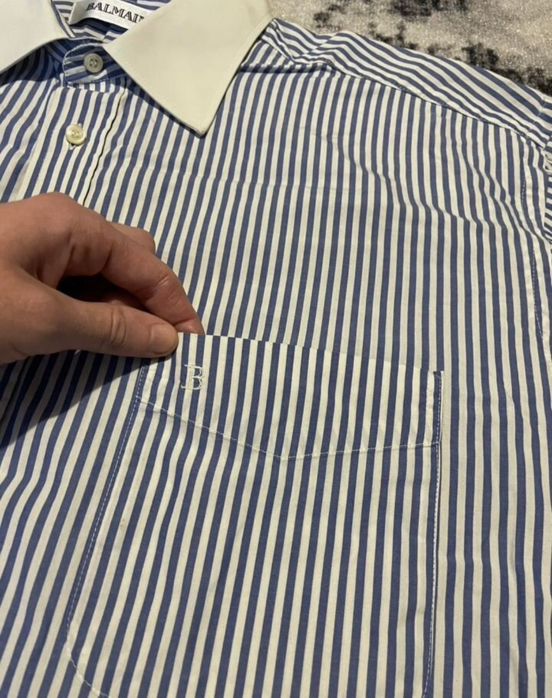 Balmain White Striped Cotton, миниатюра 4