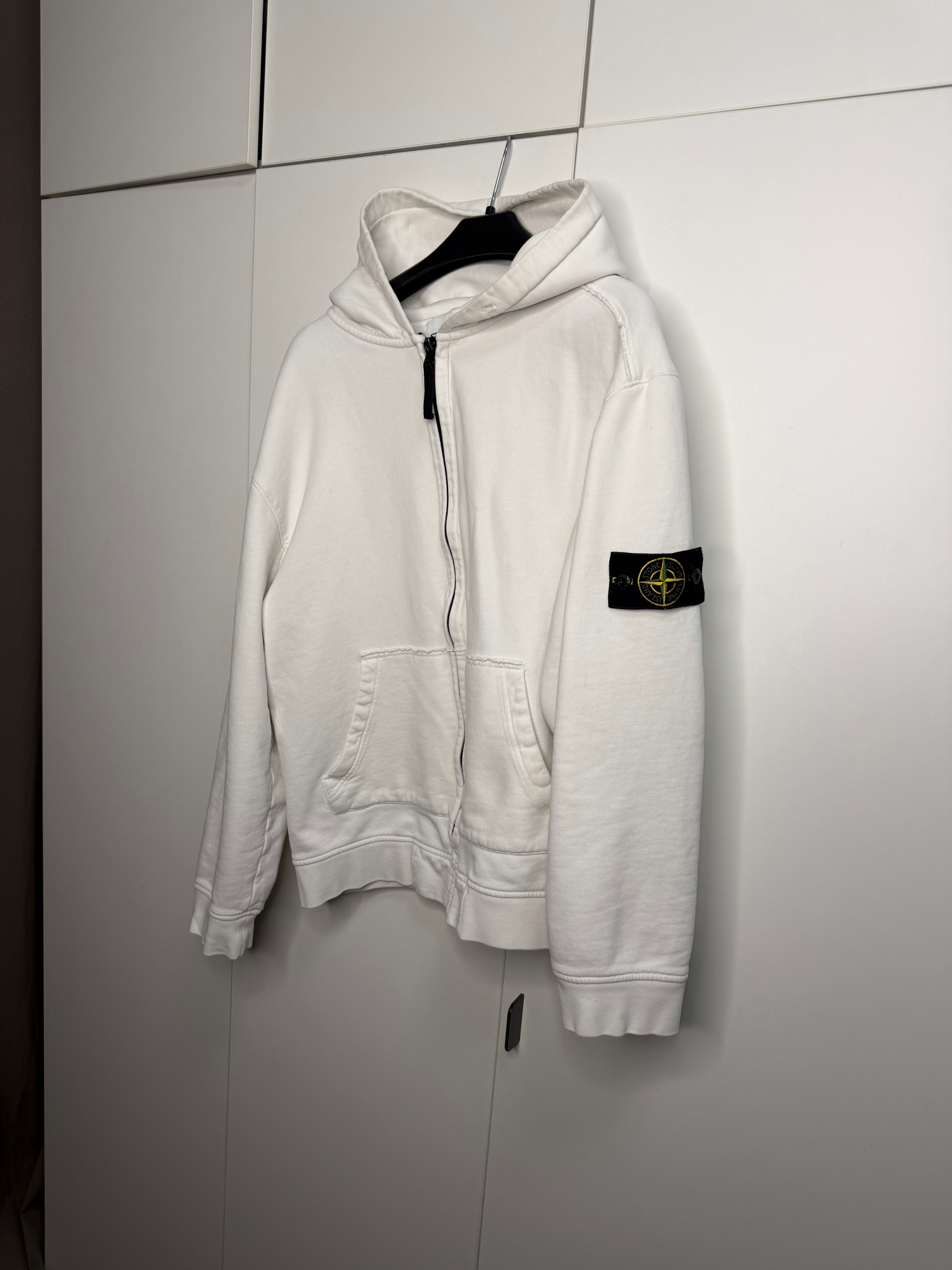 Stone Island White hoodie zip, миниатюра 1