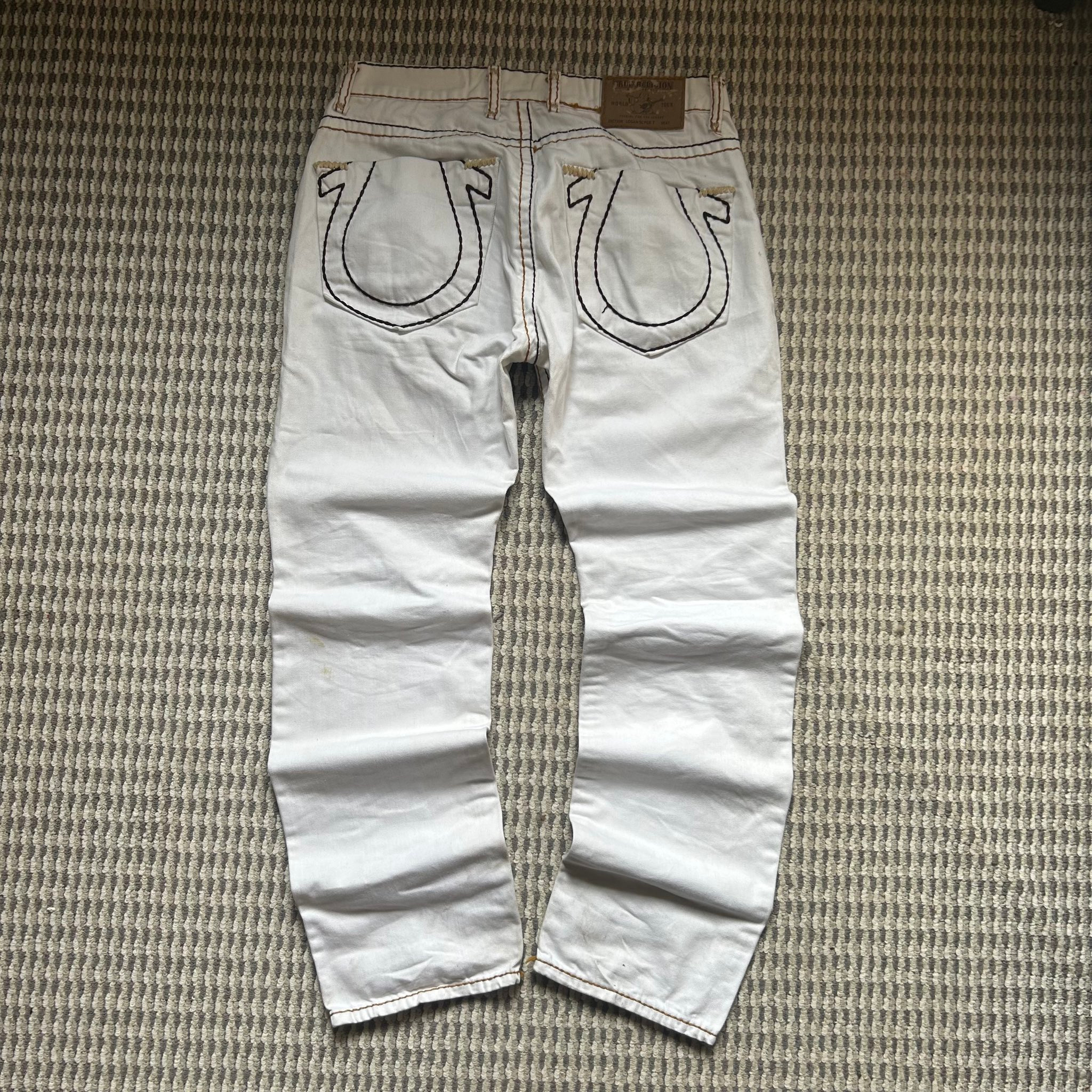 True Religion Logan Super T White Slim Fit Big Logo Jeans, миниатюра 2