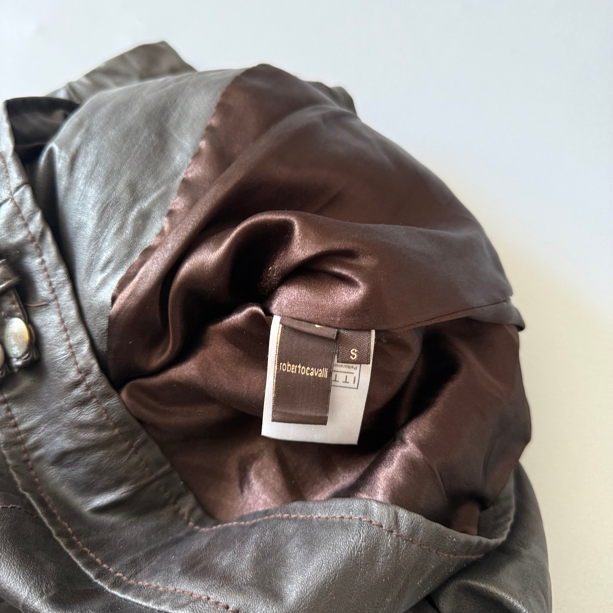 ROBERTO CAVALLI 2000s Vintage Leather Jacket, миниатюра 5