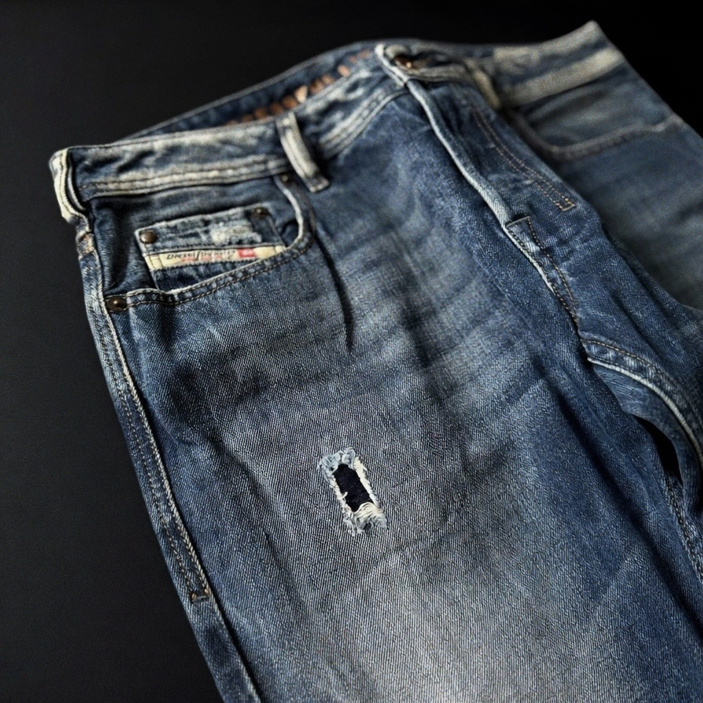 Diesel Zatiny Regular BootCut Distressed Jeans, миниатюра 4