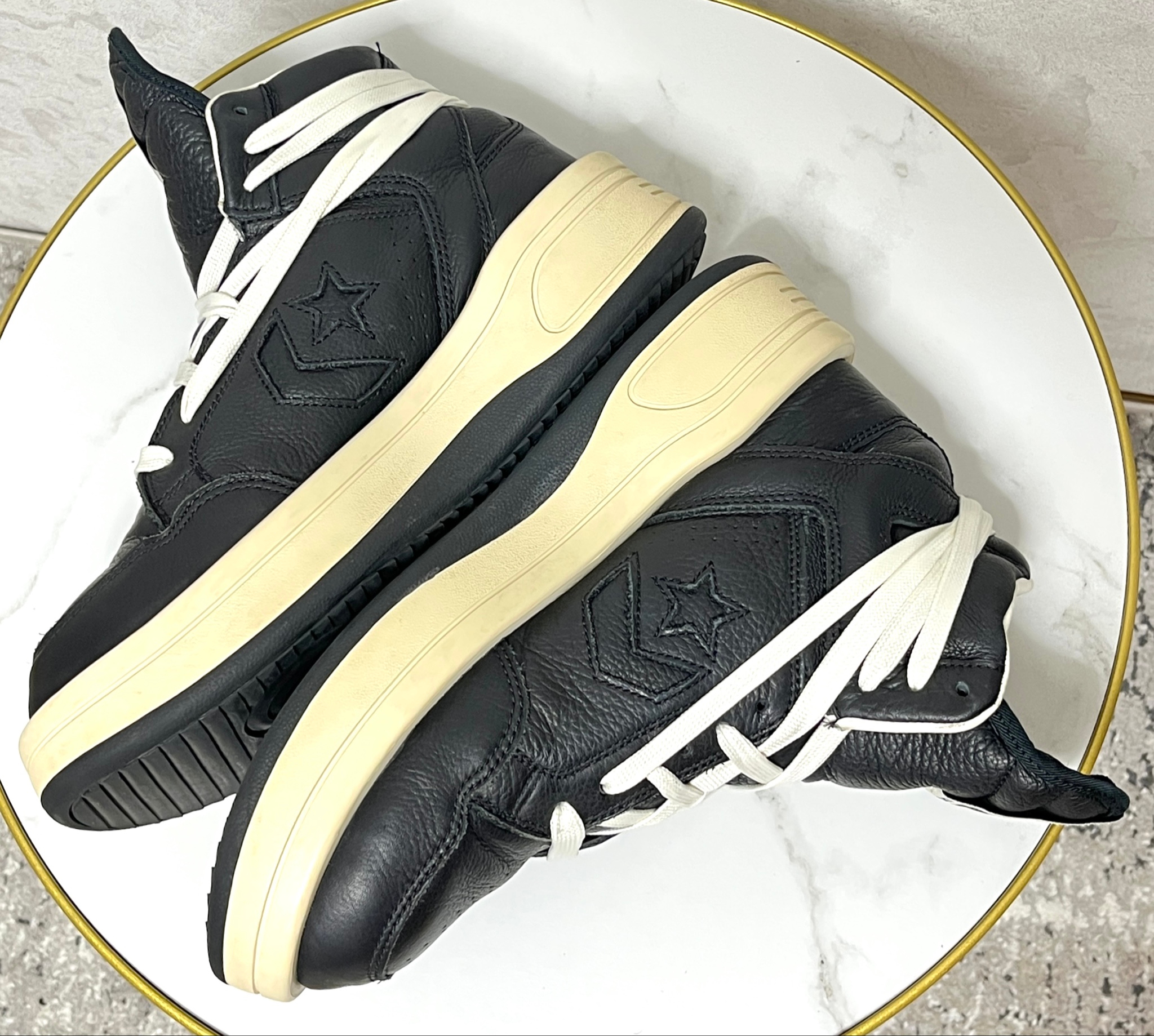 Converse x Rick Owens TURBOWPN Mid Black Cloud Cream, миниатюра 9