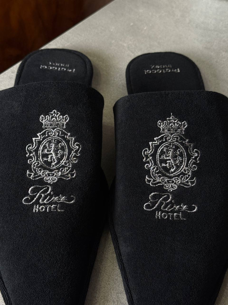 Protocol Index Black Pointed Toe Hotel Slippers, миниатюра 5