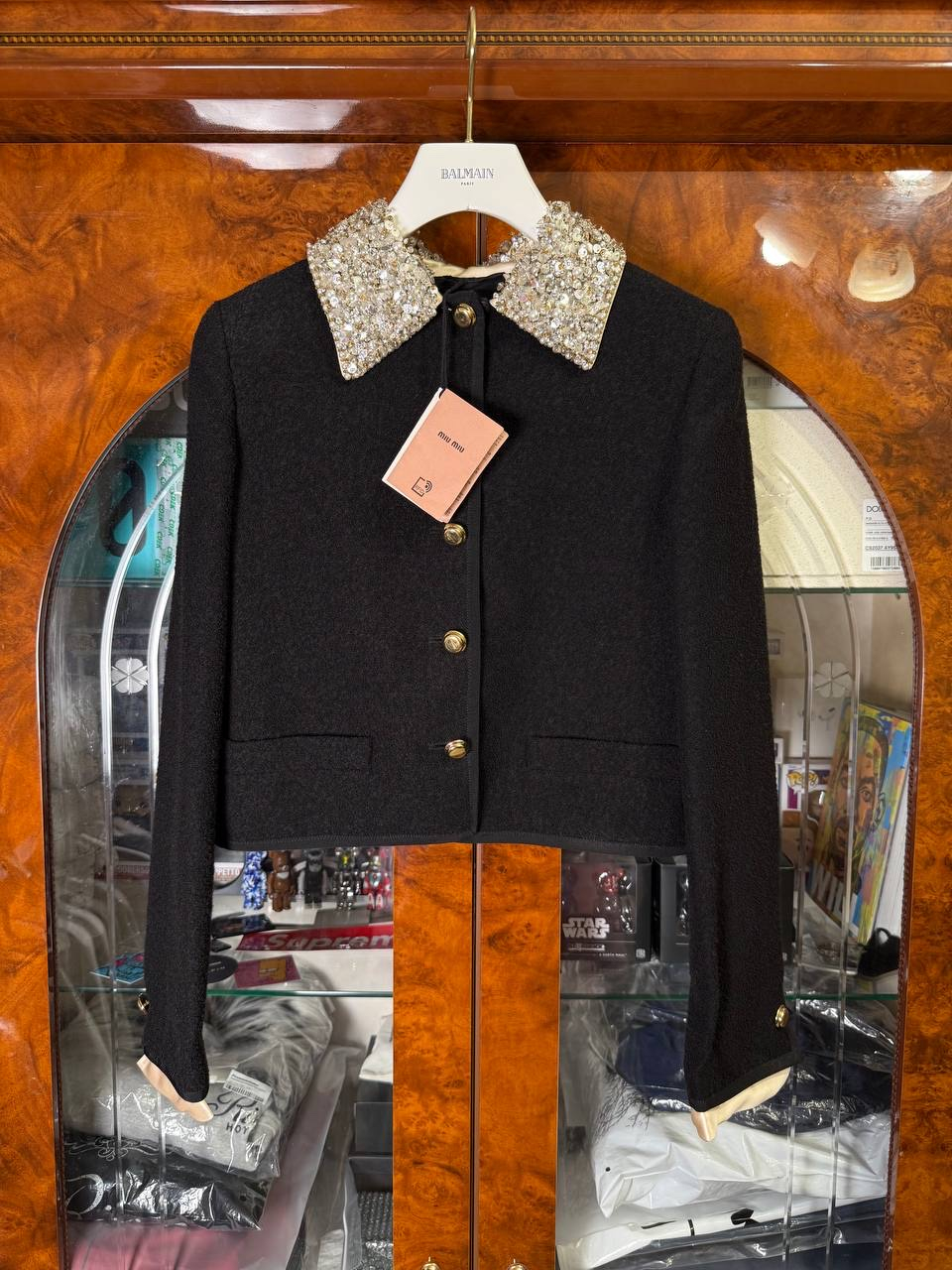 MIU MIU Embellished Collar Jacket, миниатюра 1