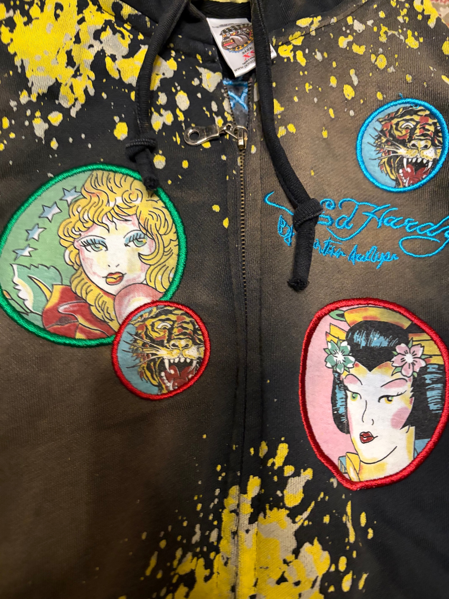 Ed Hardy Tattoo You Splatter Patch Hoodie, миниатюра 8