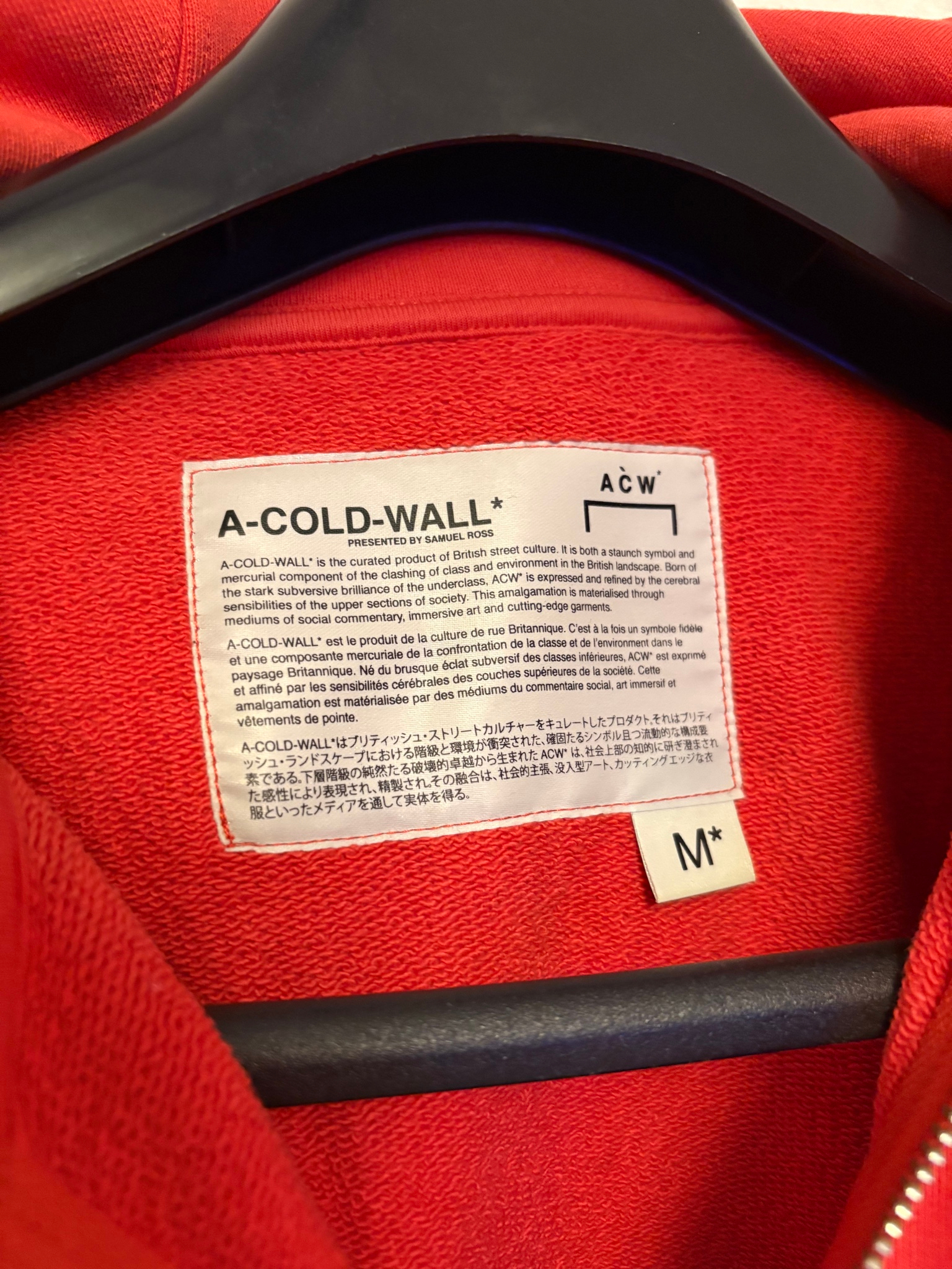 A-Cold-Wall* Red Zip Hoodie, миниатюра 3